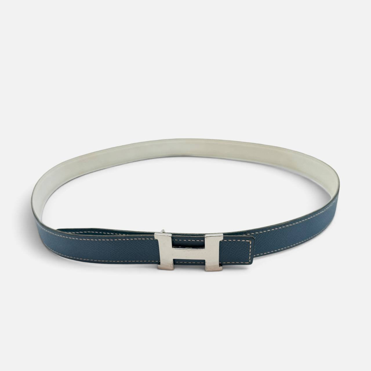 Cintura reversibile Constance con fibbia argentata