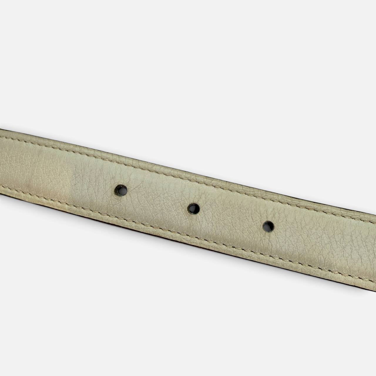 Cintura reversibile Constance con fibbia argentata