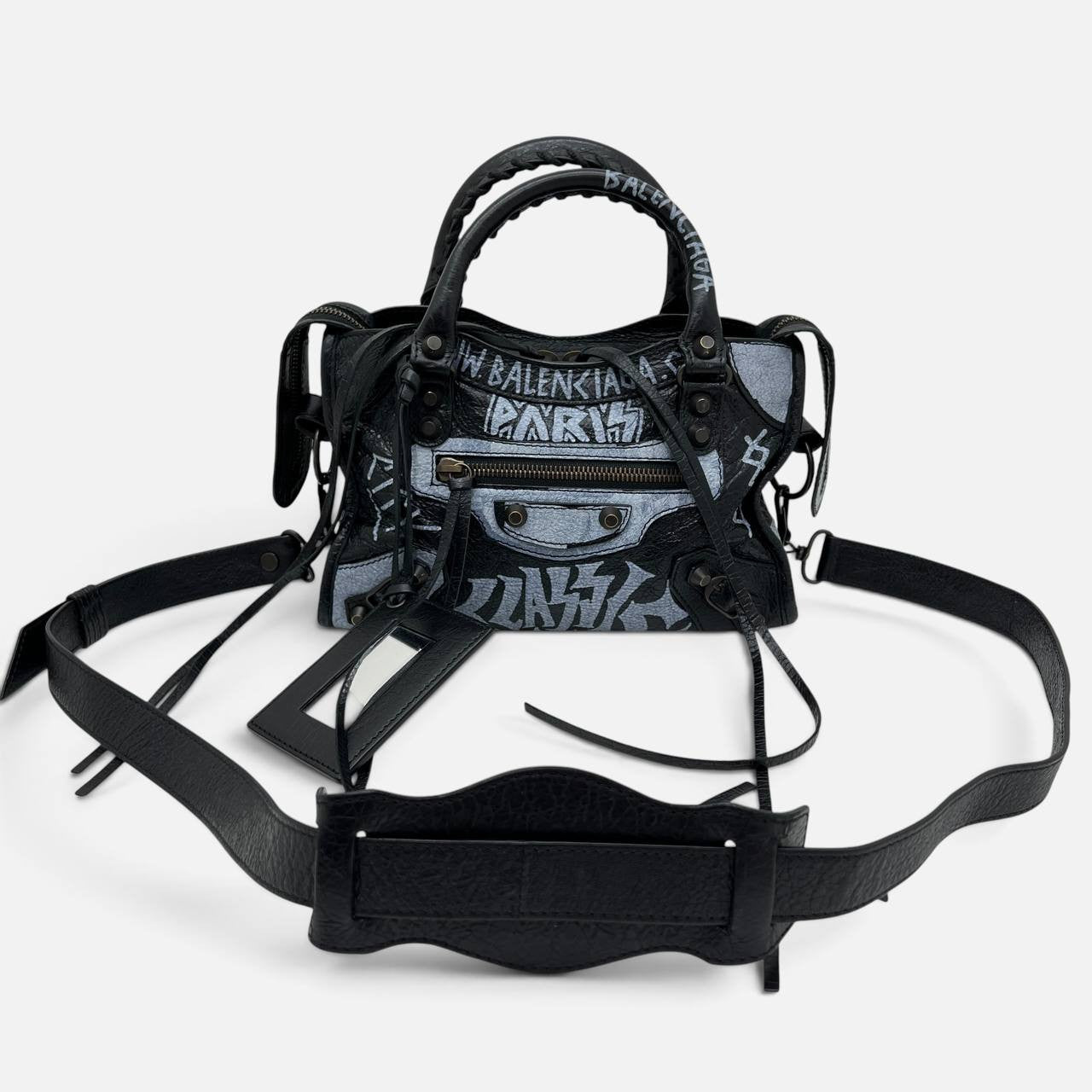 City graffiti mini borsa a tracolla