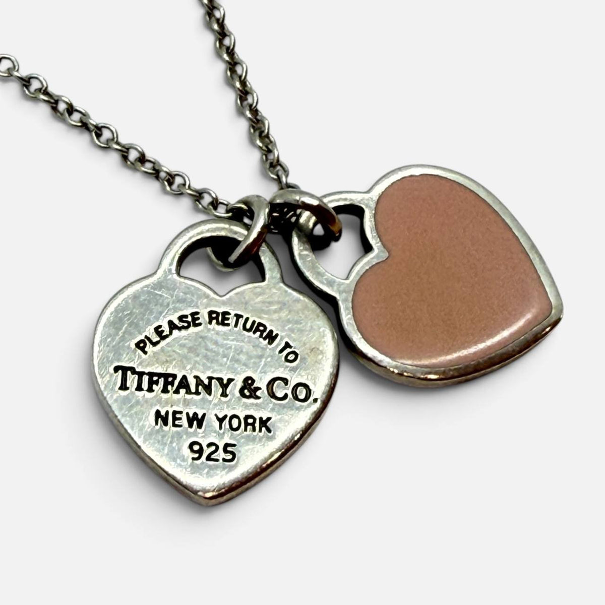 Collana Double Heart in argento sterling