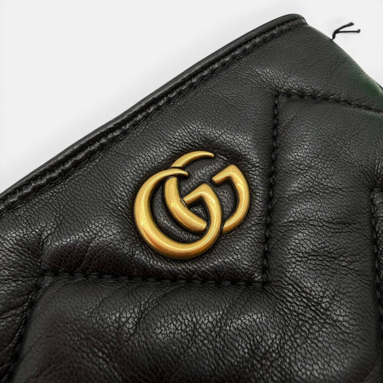 Guanti GG Marmont in pelle nera
