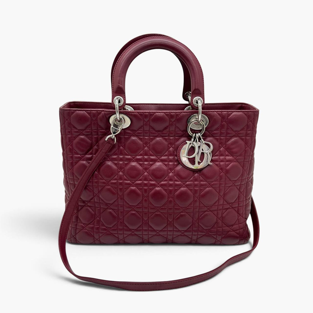 Lady grande in pelle bordeaux