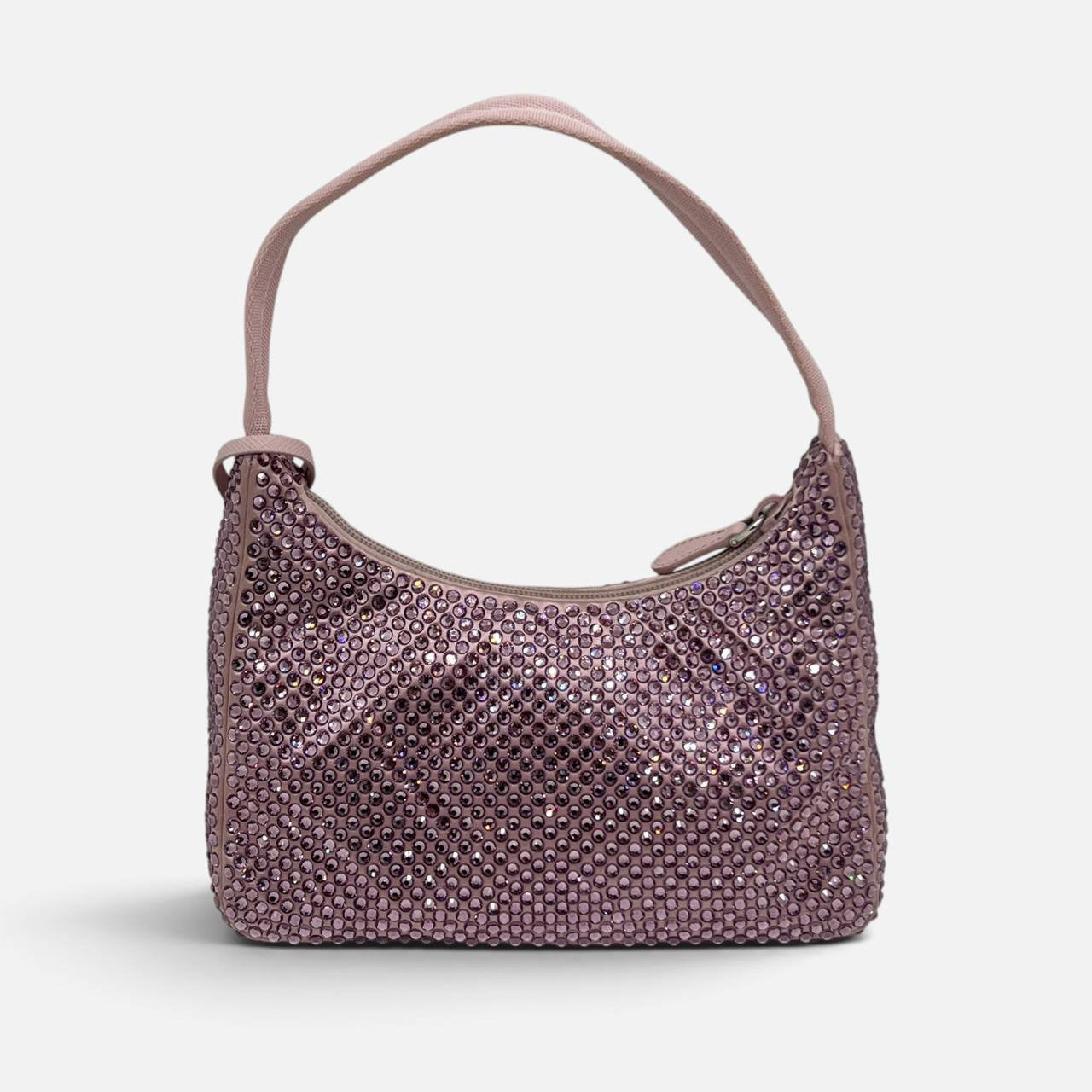 Mini broda Prada Re-Edition 2000 in Re-Nylon con cristalli