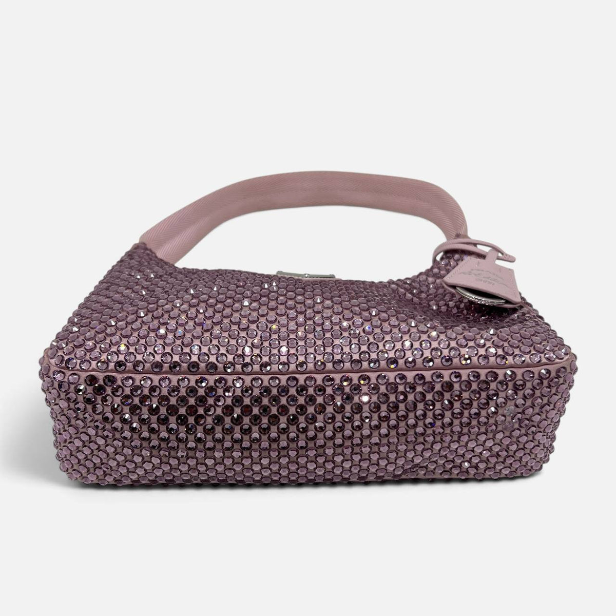 Mini broda Prada Re-Edition 2000 in Re-Nylon con cristalli