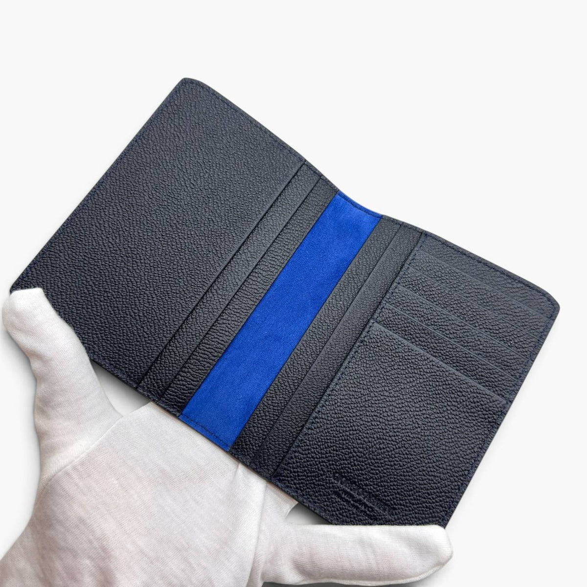 Portacarte in pelle blu