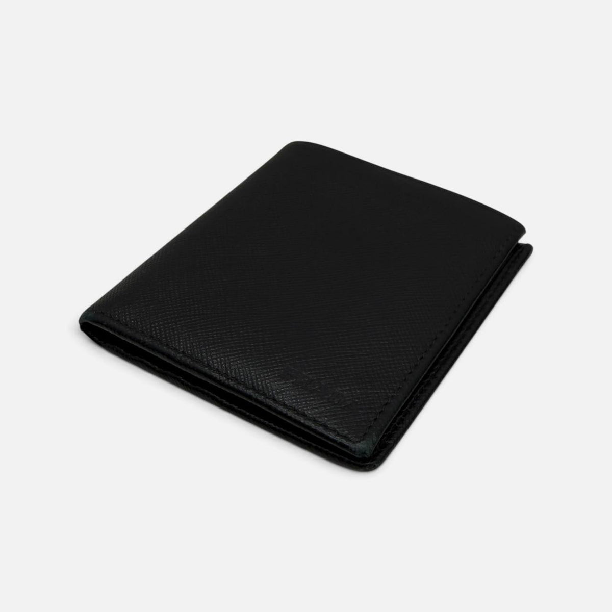 Portafoglio bi-fold in saffiano