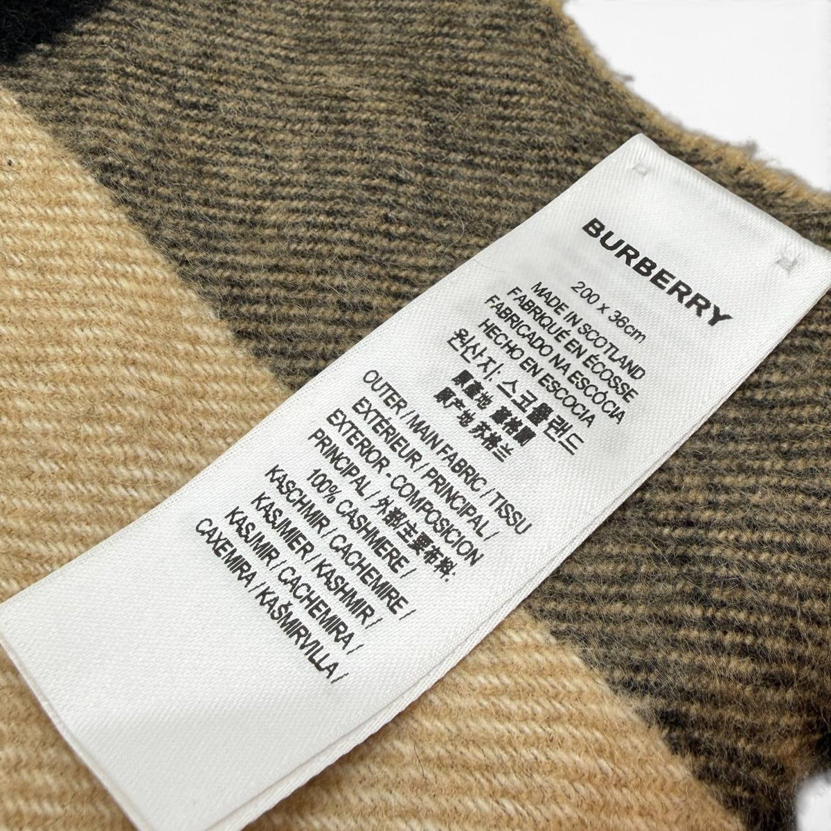 Sciarpa in cashmere con motivo check