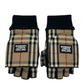 BURBERRY GUANTI IN PELLE E TESSUTO CHECK 3 IN 1 TG S