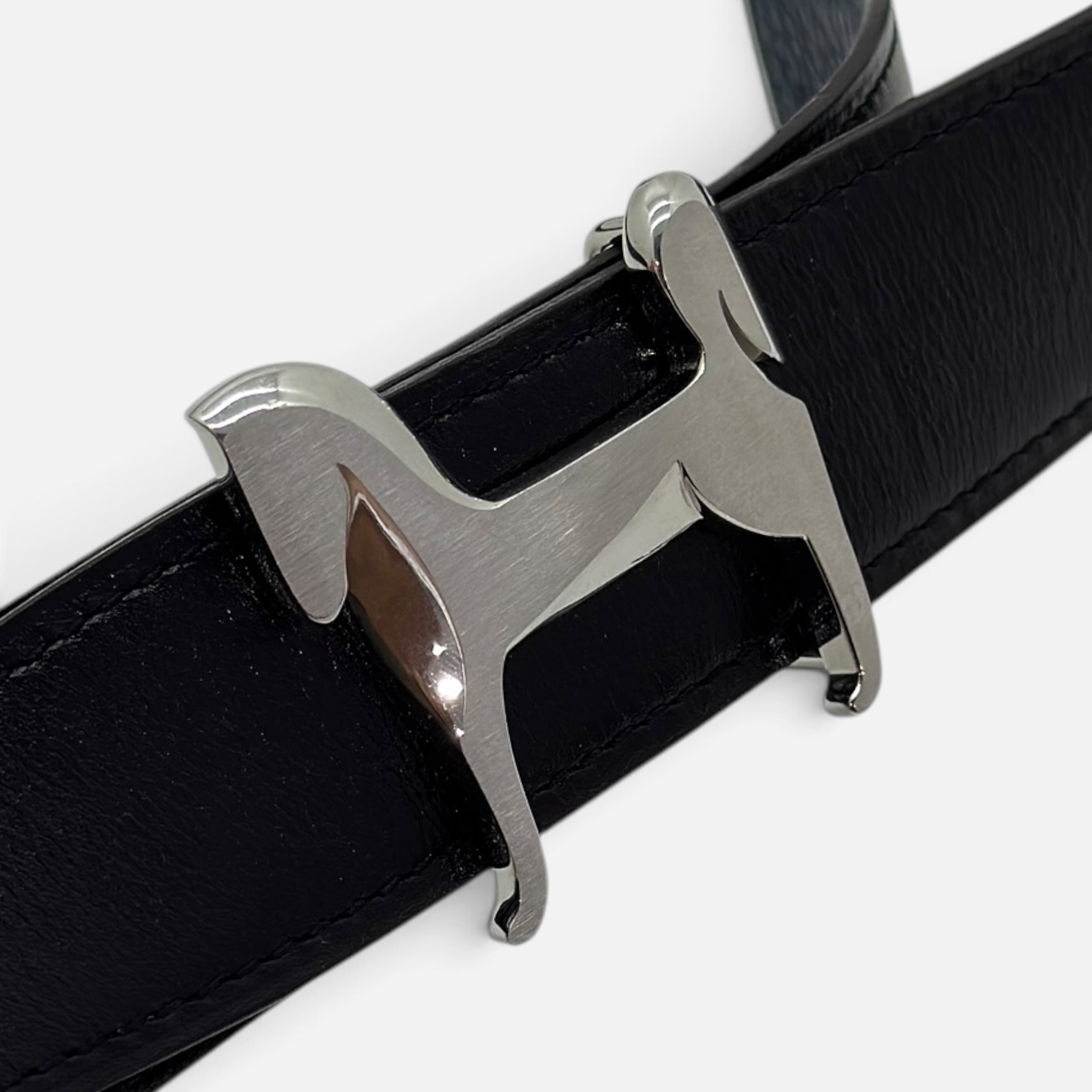 Fibbia da cintura Panache e pelle reversibile per cintura 32 mm taglia 110
