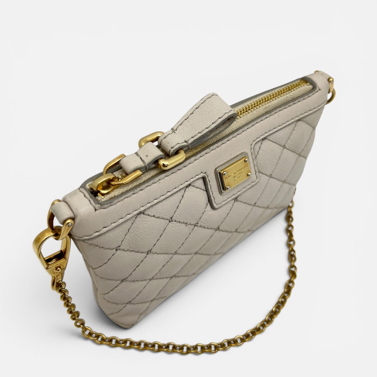 Mini pochette in pelle con catenella