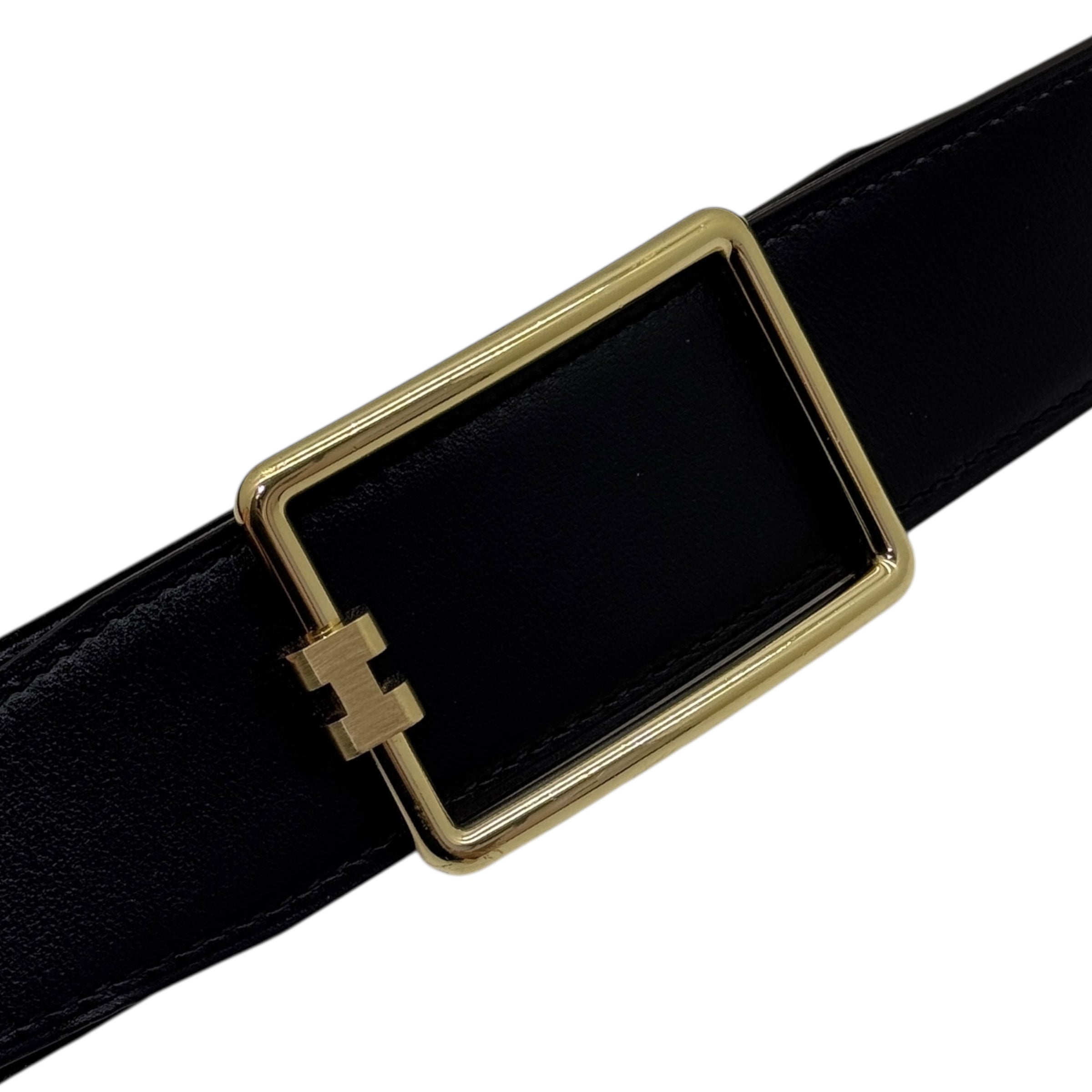 Fibbia da cintura Tube H & Pelle reversibile per cintura 38 mm taglia 105