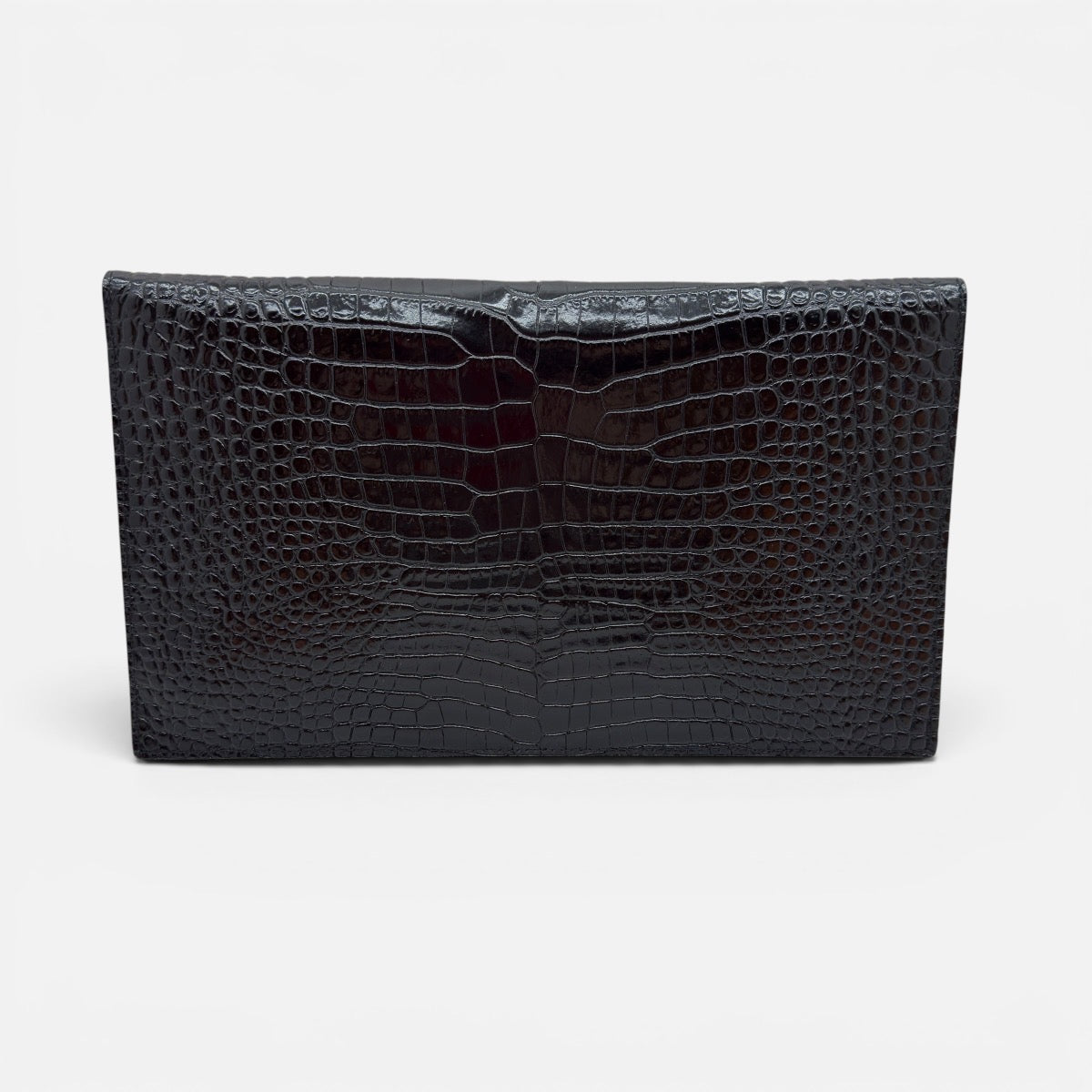 Pochette Uptownin pelle lucida coccodrillo