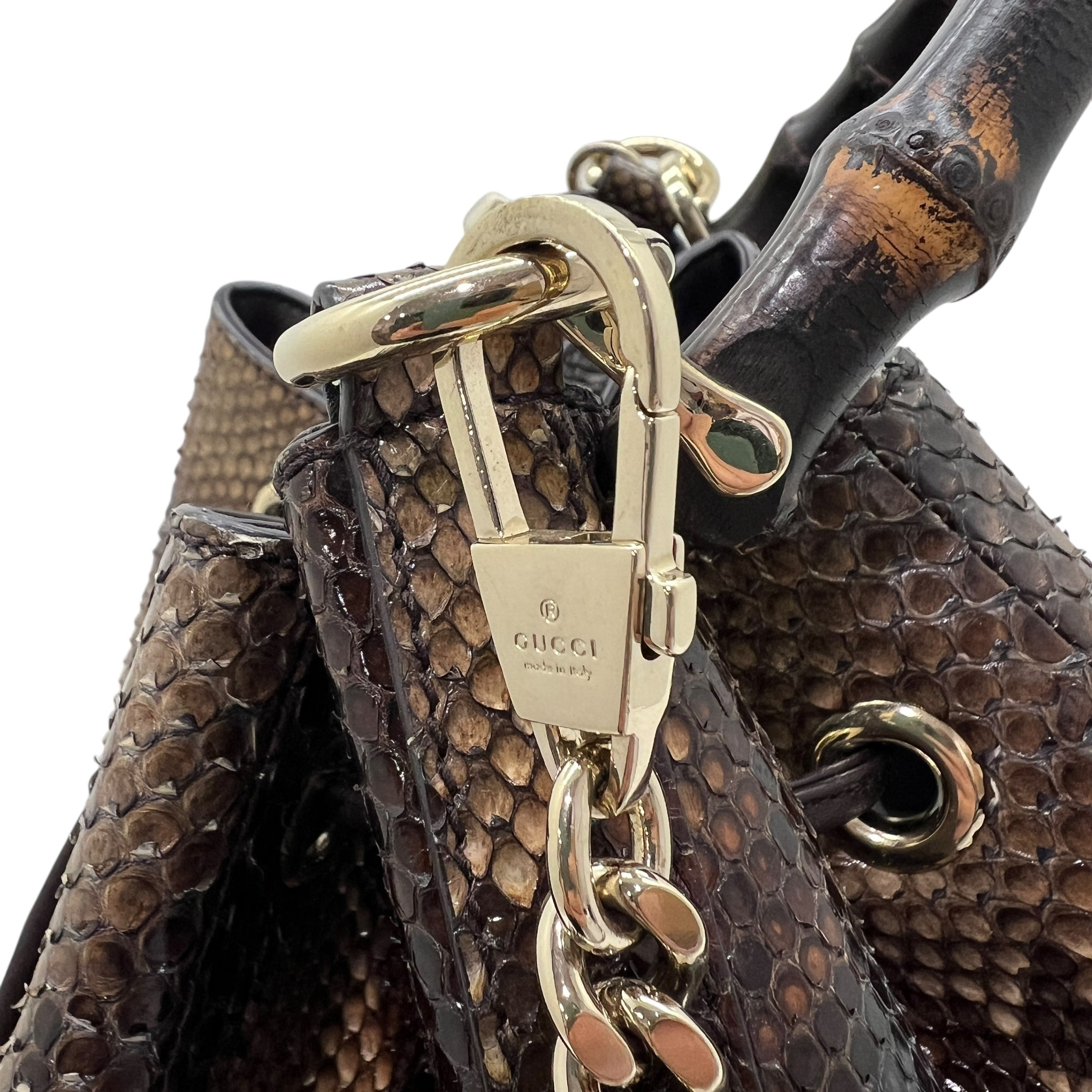 Bamboo secchiello in pelle di serpente