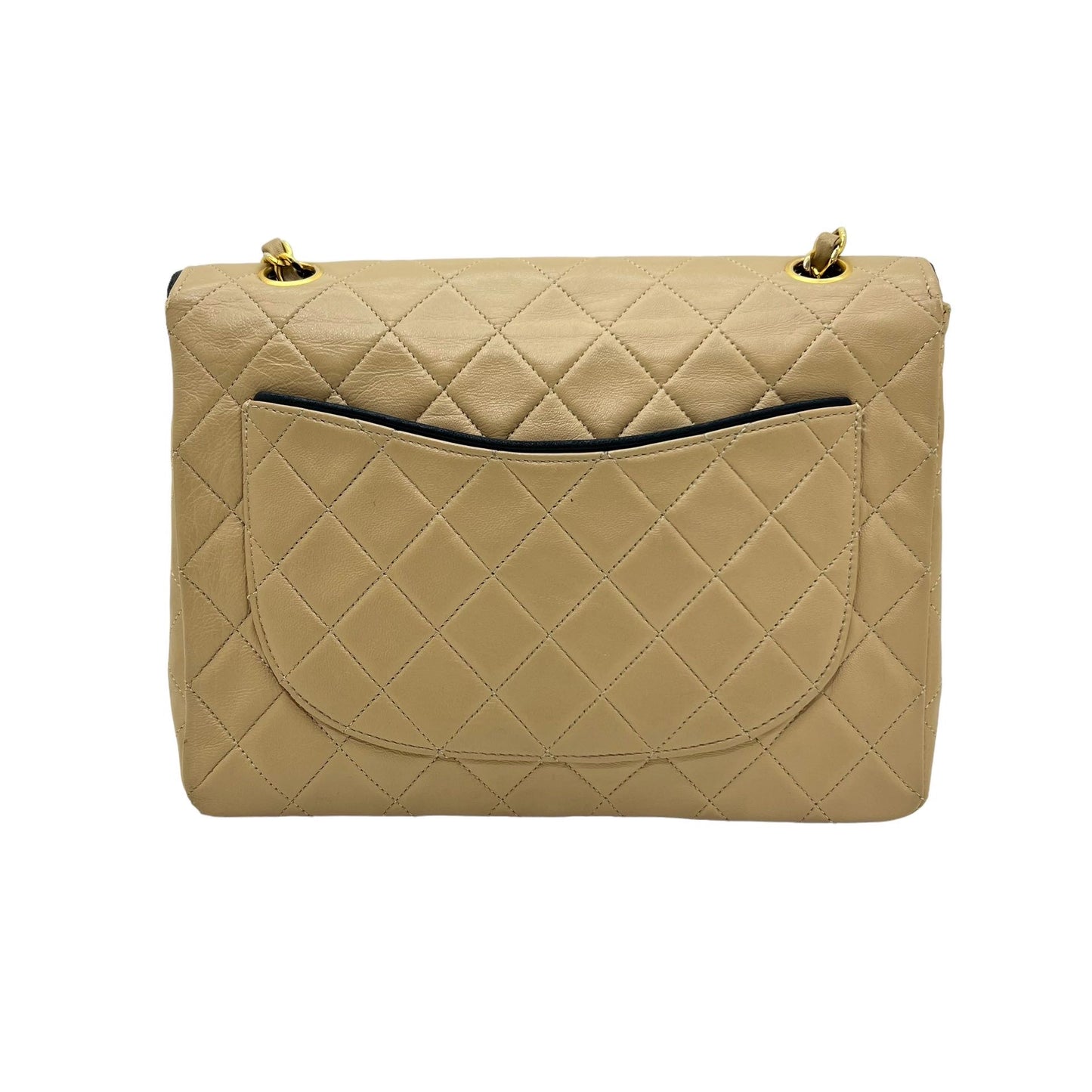 CHANEL VINTAGE BEIGE LAMB FLAP