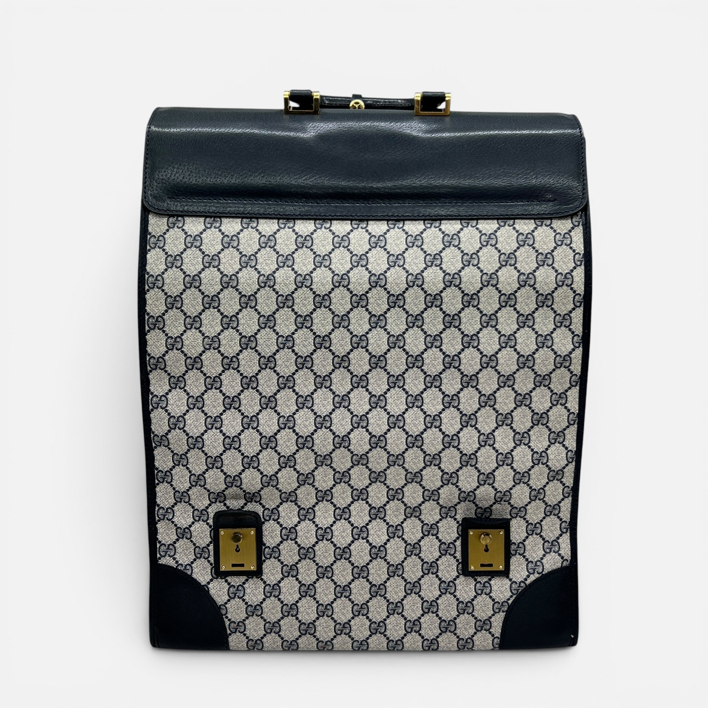 Gucci borsa da viaggio vintage in GG Supreme e pelle (cabinabile)
