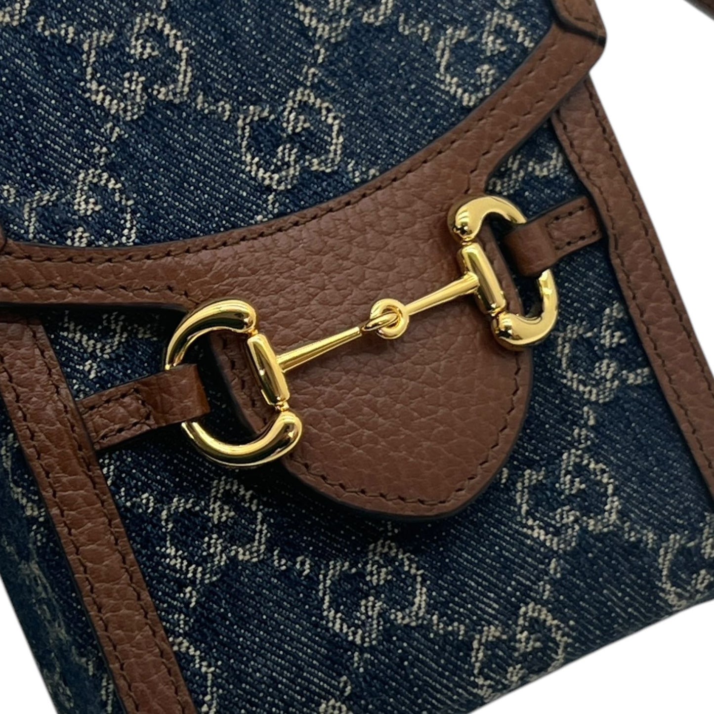 GUCCI MINI BORSA HORSEBIT 1955 VERTICAL DENIM