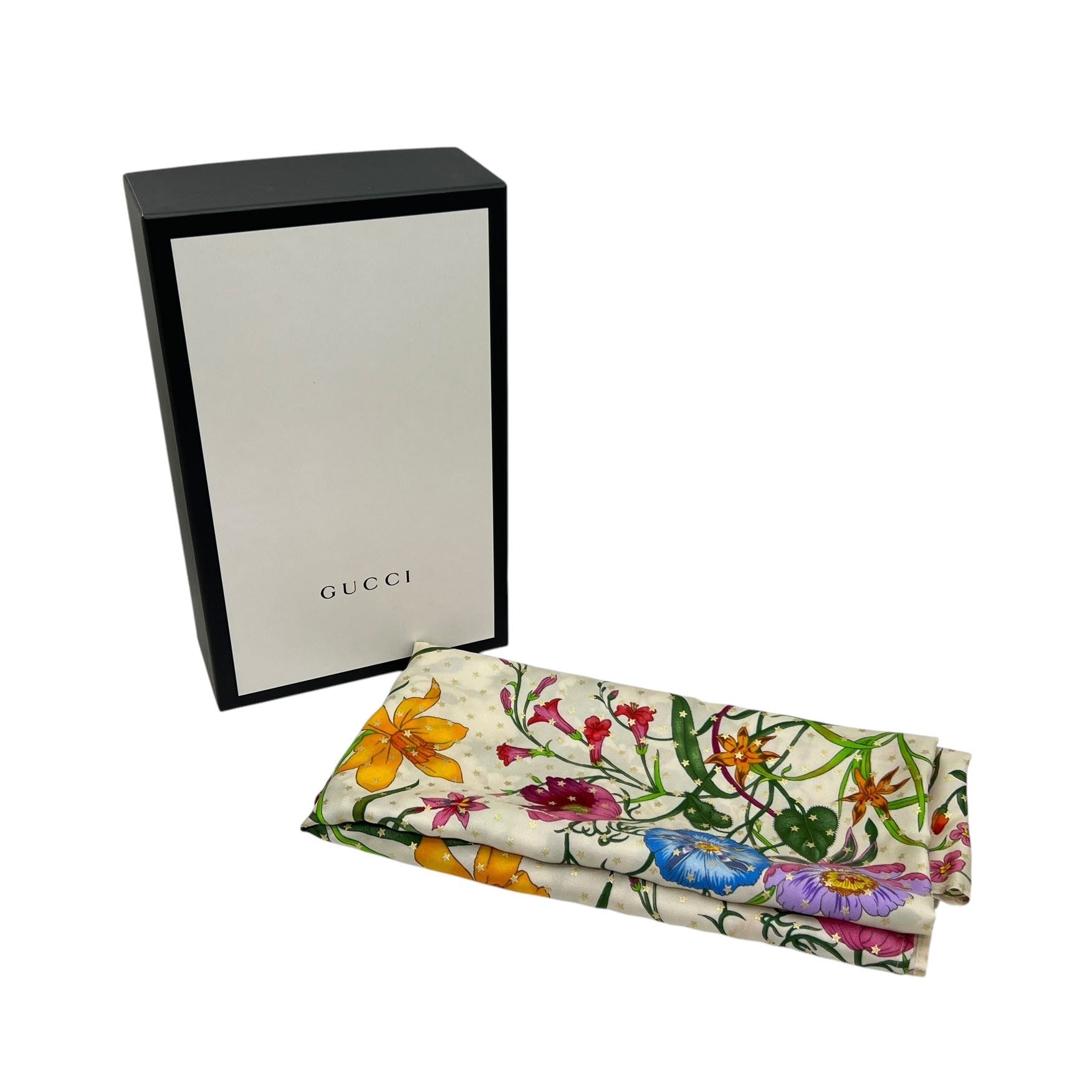 GUCCI FOULARD CARRÈ IN SETA CON STAMPA FLOREALE