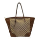 GUCCI BORSA SHOPPING CON ZIP IN TELA GG E PELLE