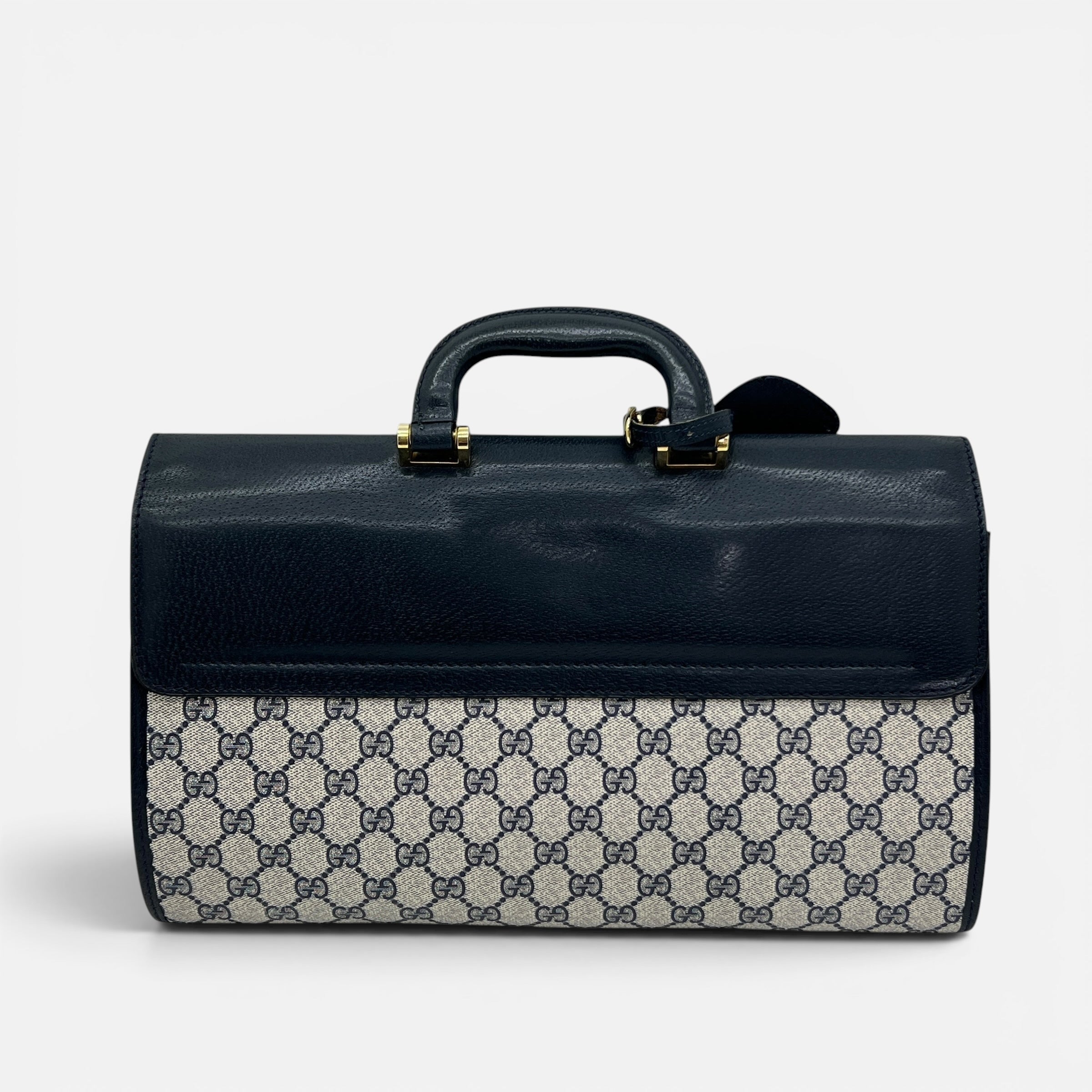 Gucci borsa da viaggio vintage in GG Supreme e pelle (cabinabile)