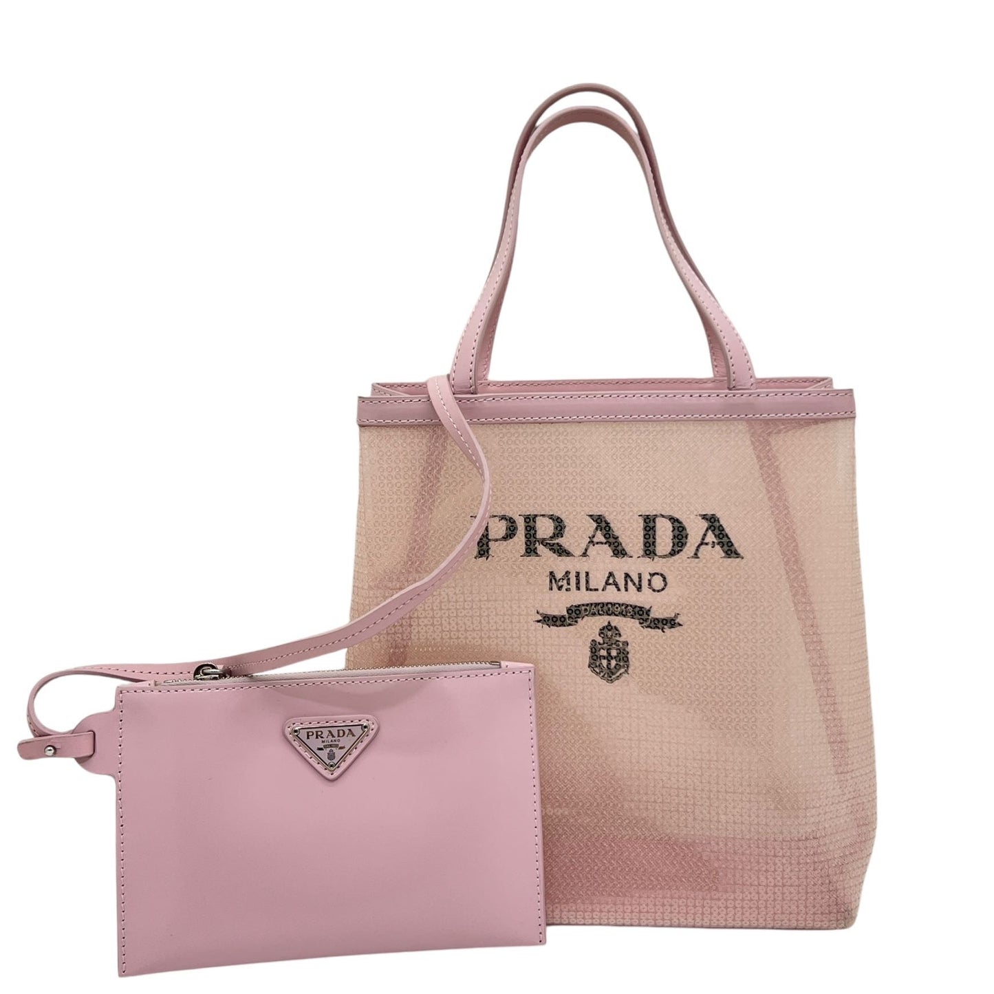 PRADA TOTE BAG PICCOLA IN RETE CON PAILLETTES