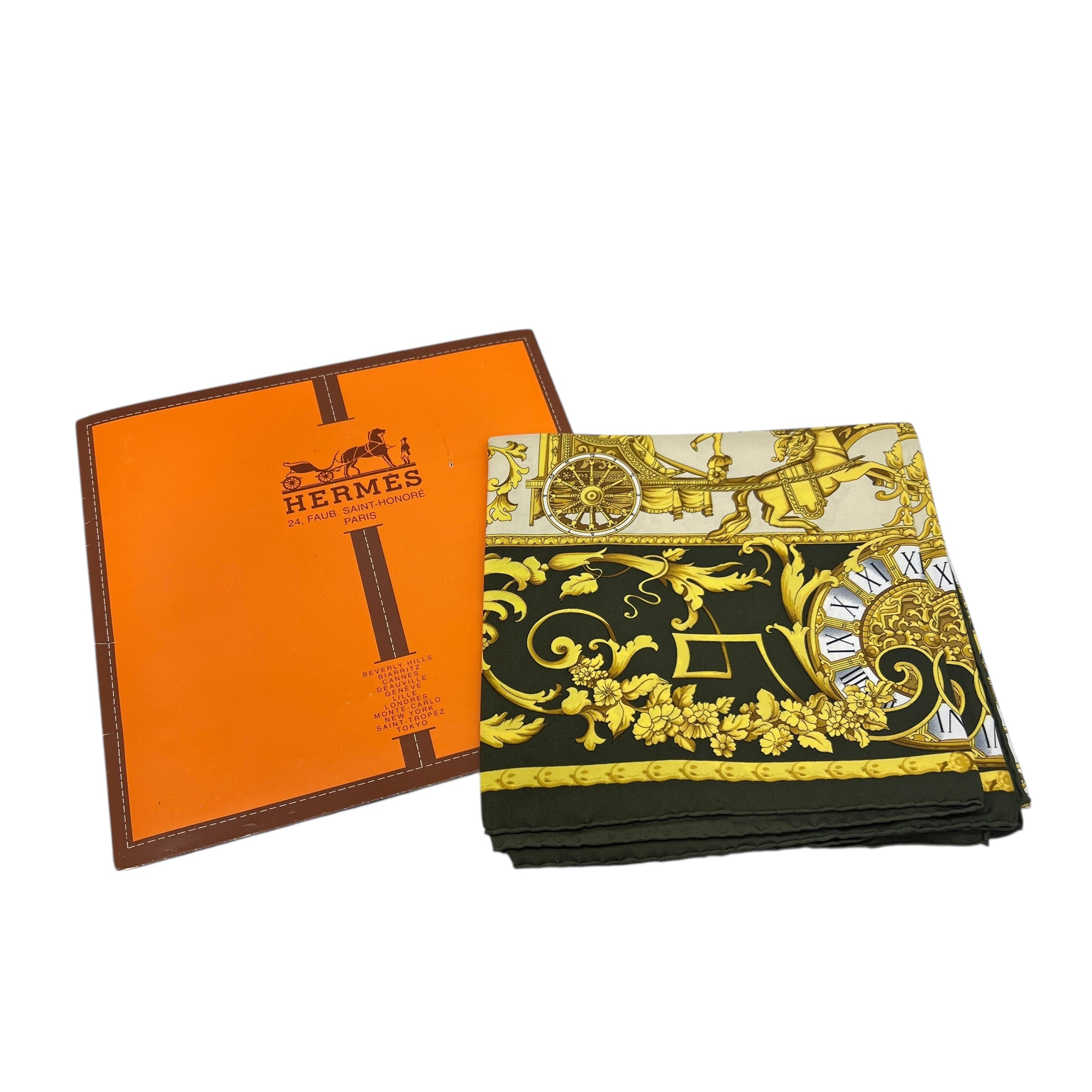 Foulard Carré 90 “Horloges Et Muses”