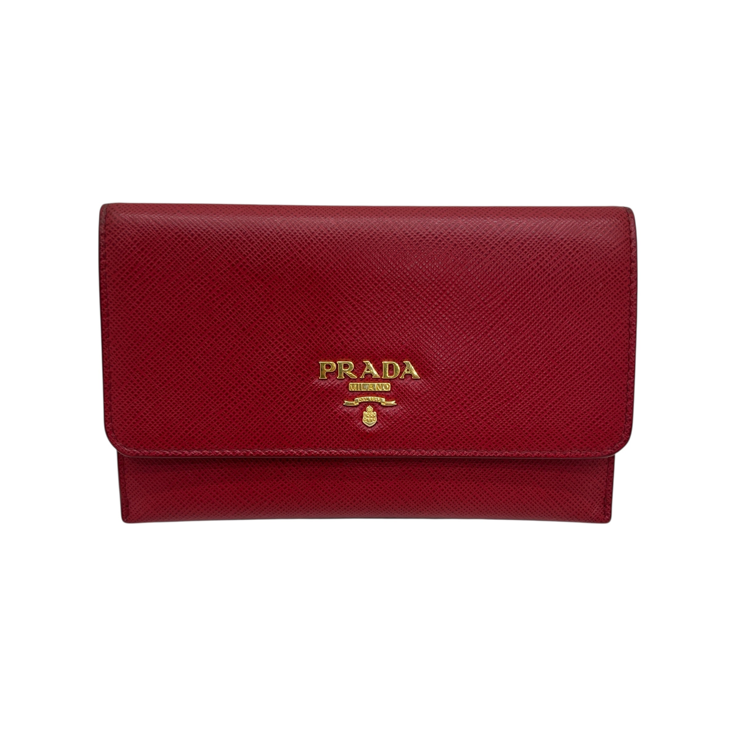 Portafoglio in Saffiano rosso