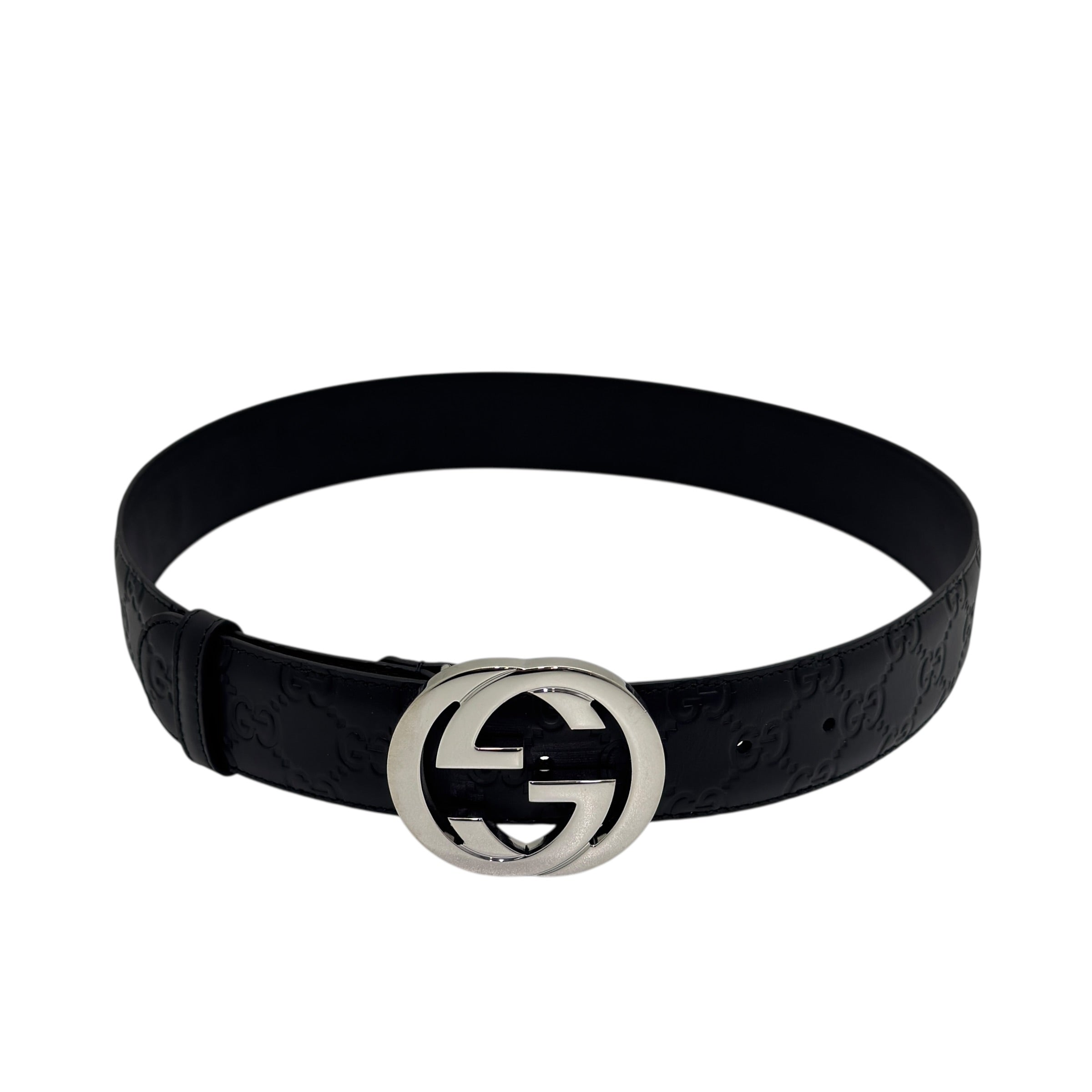 Cintura reversibile con fibbia incrocio GG taglia 80