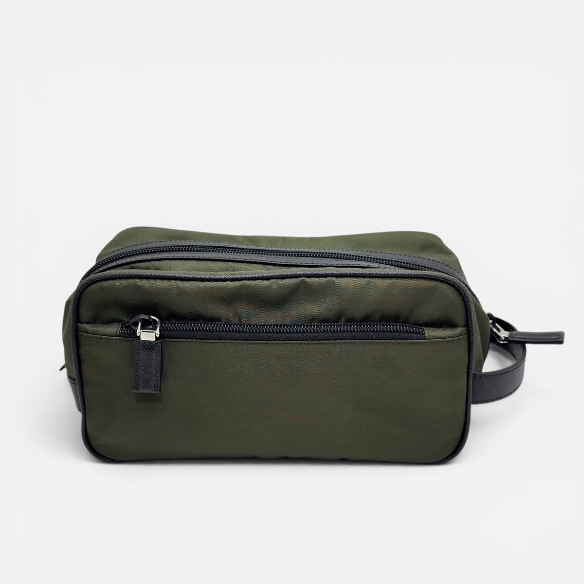 Pouch da viaggio in Re-Nylon e Saffiano