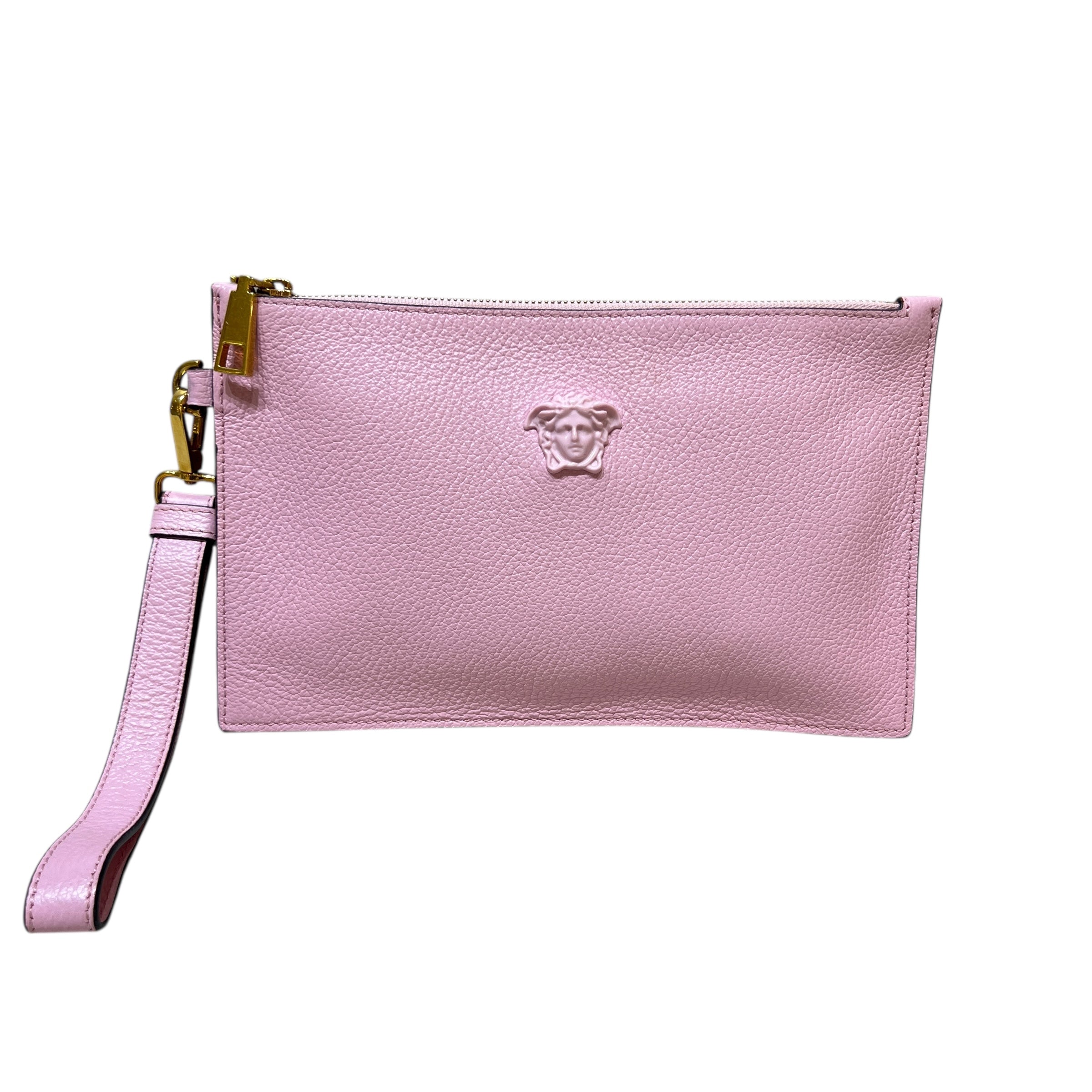 Pouch La Medusa in pelle rosa