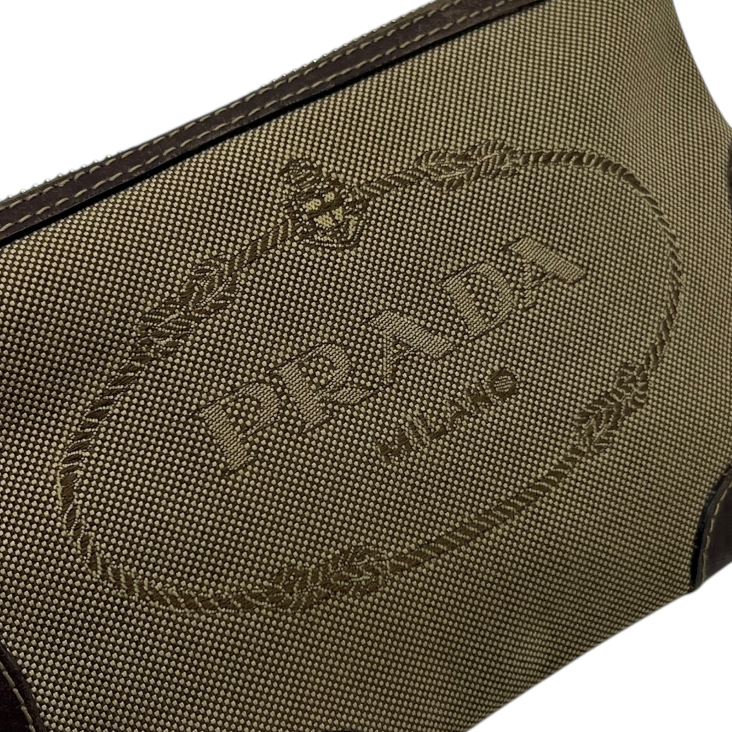 Pochette in tessuto e pelle