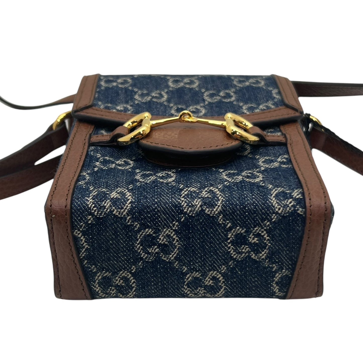 GUCCI MINI BORSA HORSEBIT 1955 VERTICAL DENIM