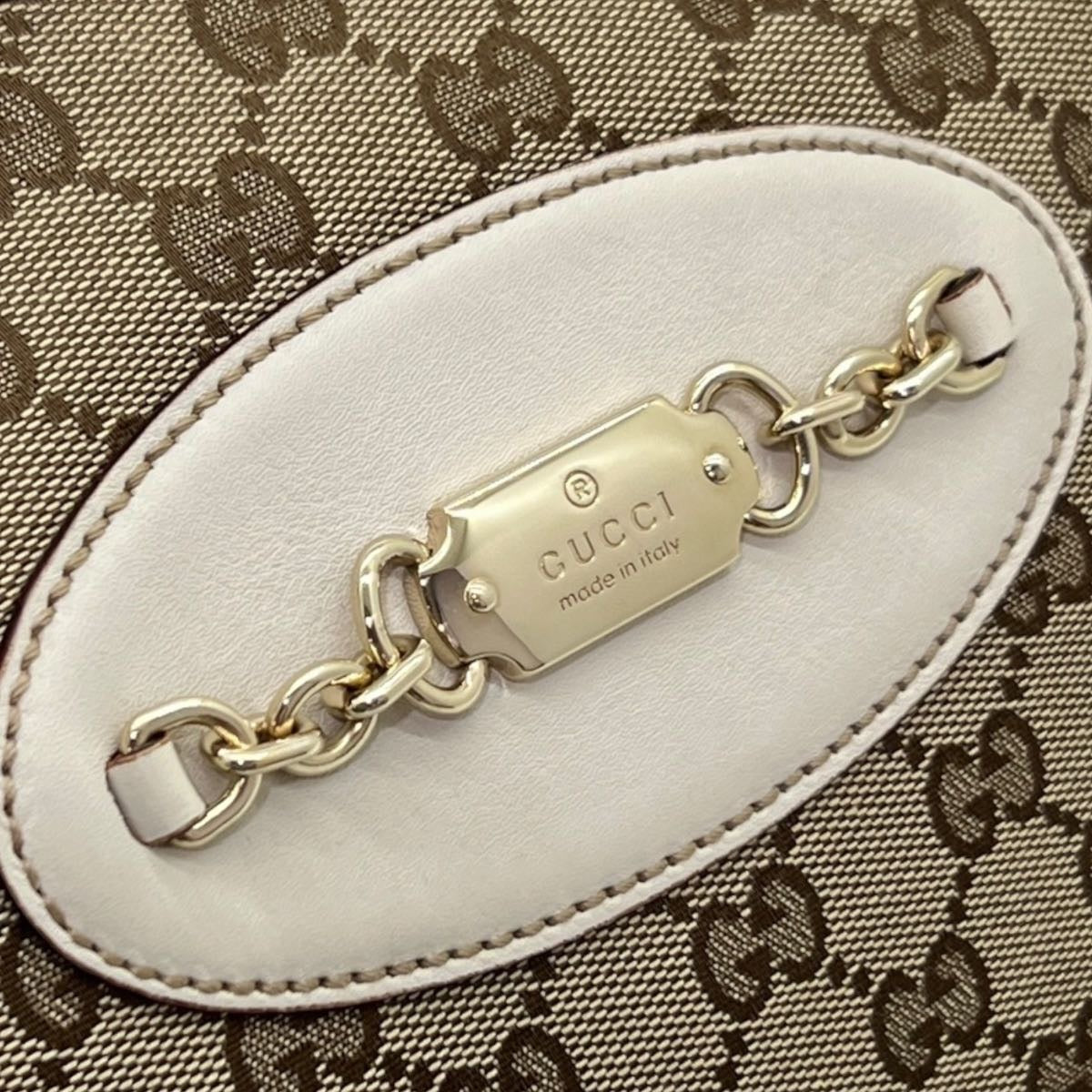 GUCCI BORSA A SPALLA IN TESSUTO GG E PELLE
