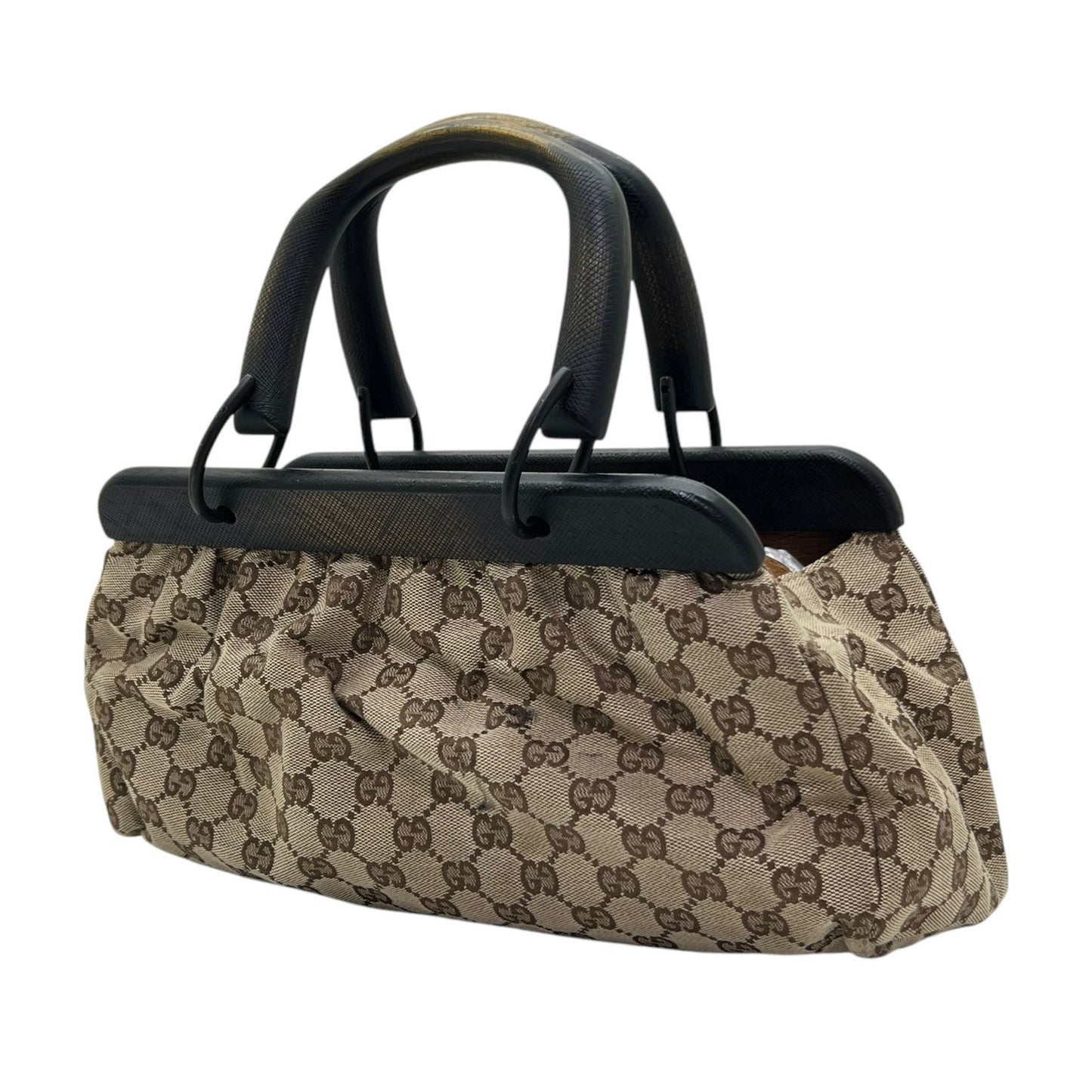 GUCCI BORSA A MANO CON MANICI IN LEGNO