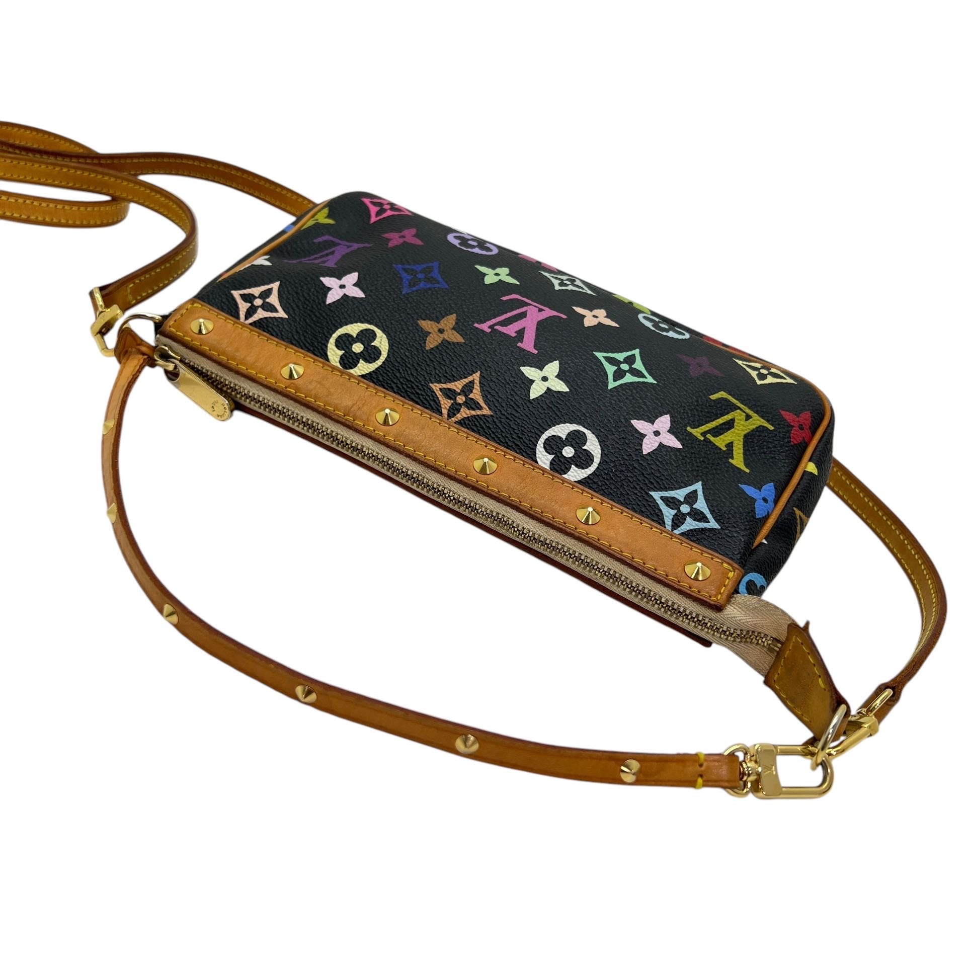 LOUIS VUITTON POCHETTE ACCESSOIRE MURAKAMI NERA CON TRACOLLA