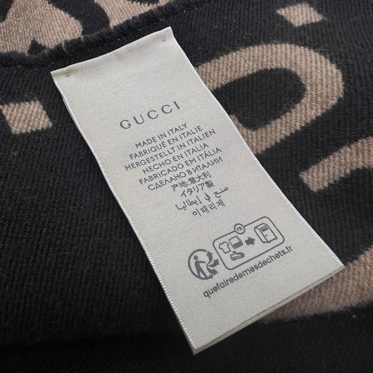 Sciarpa in lana e seta con motivo GG Jacquard