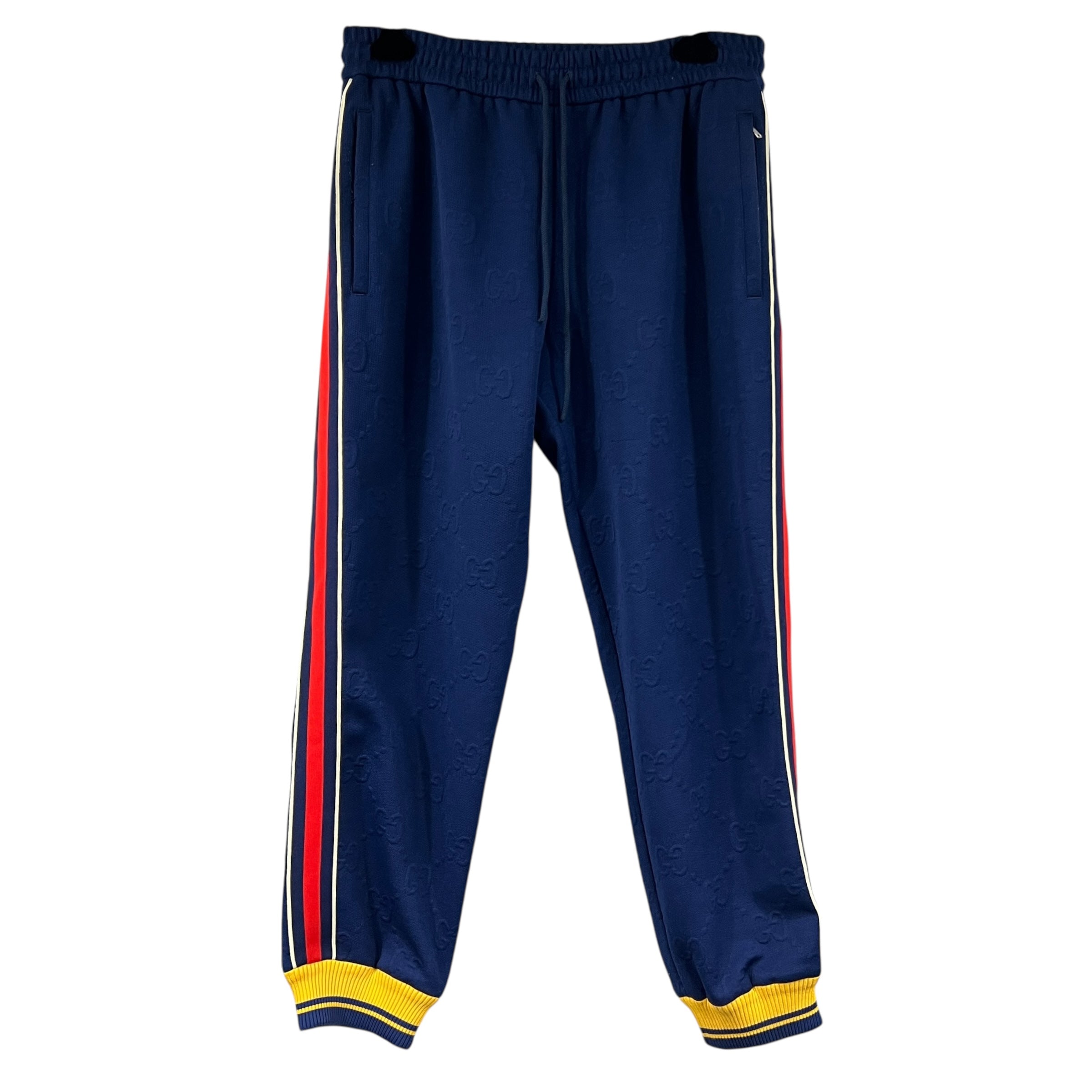 GUCCI PANTALONI DA JOGGING IN JERSEY TECNICO CON GG IN RILIEVO TG XL