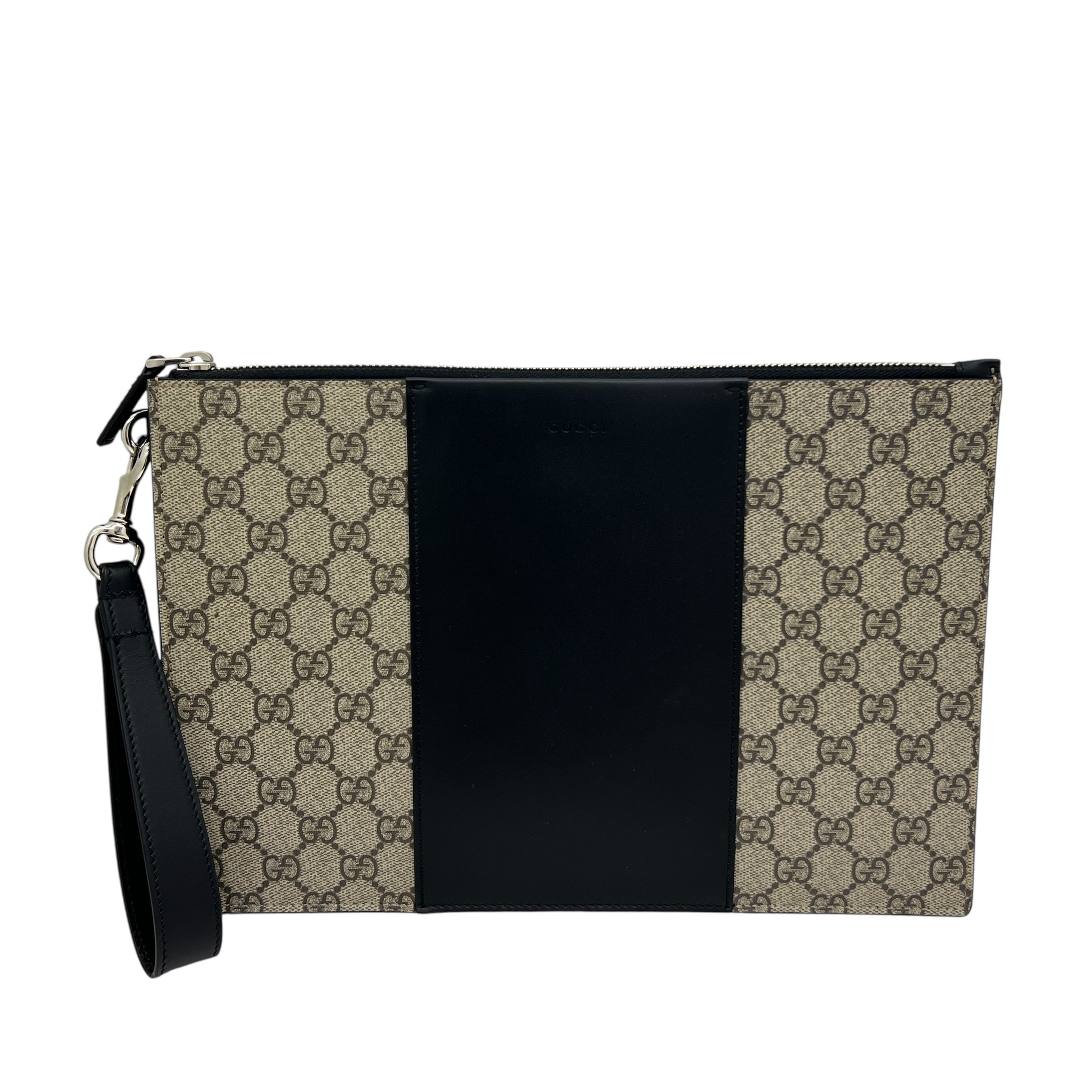 Pochette in GG Supreme e pelle