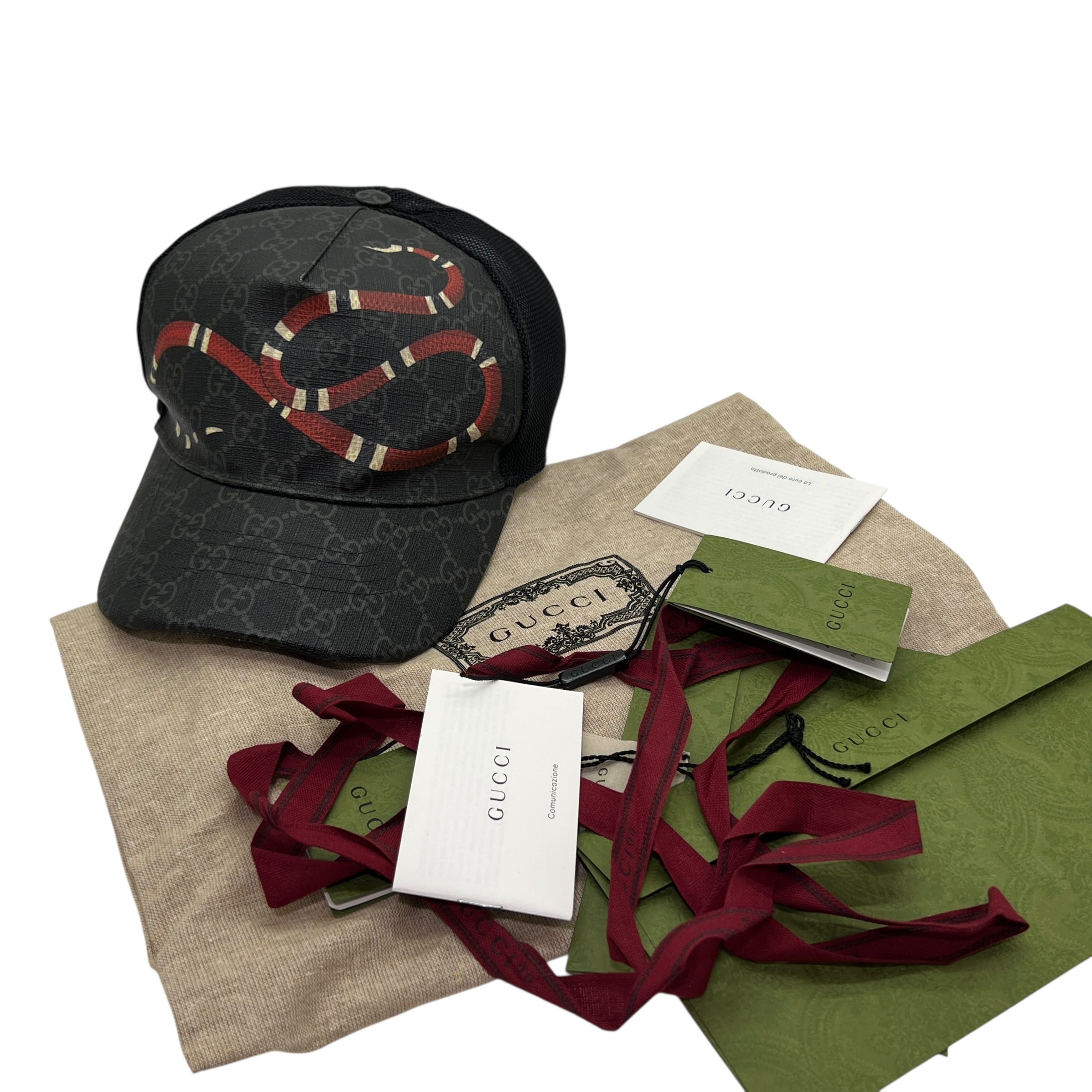 Gucci cappello Snake in GG Supreme tg L