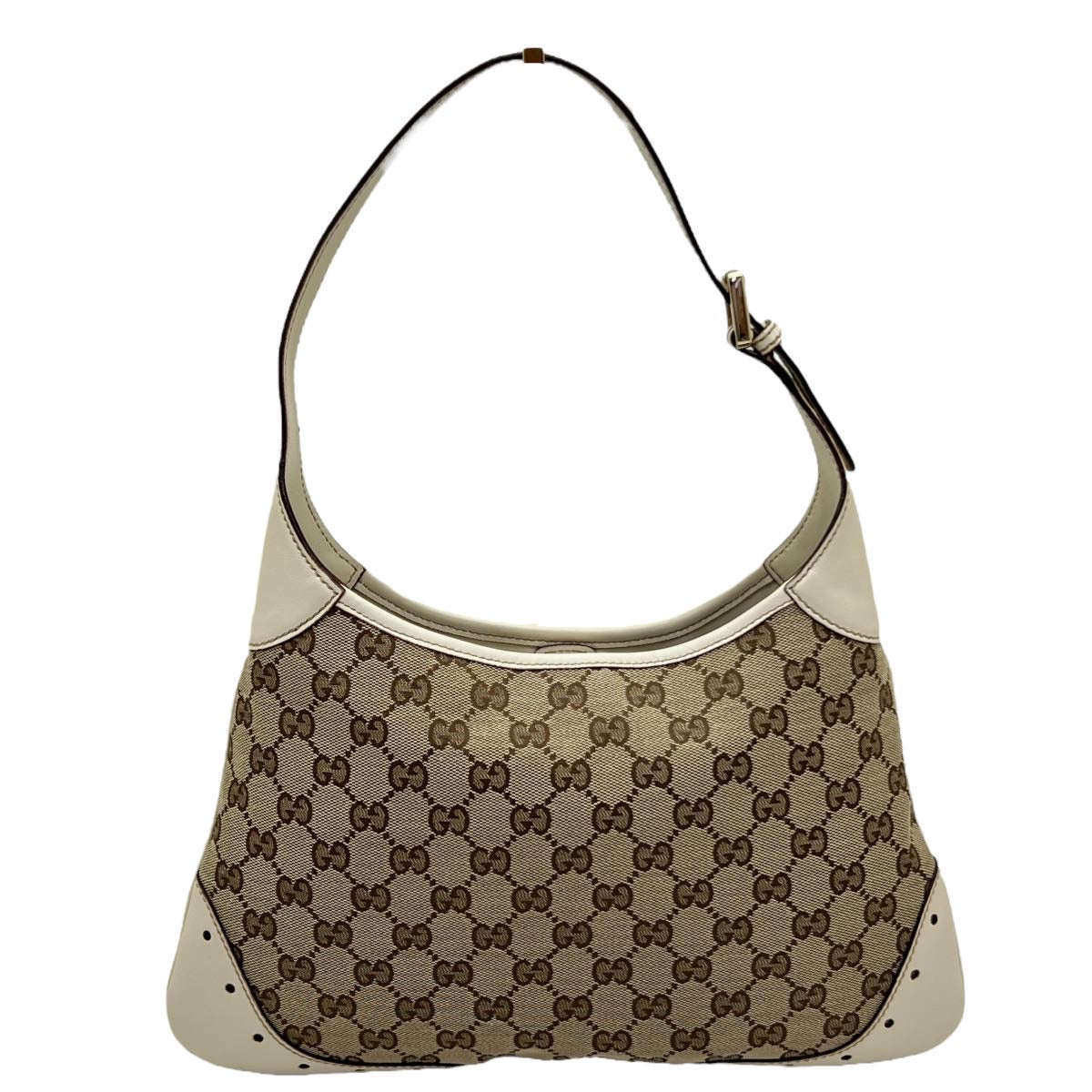 GUCCI BORSA A SPALLA IN TESSUTO GG E PELLE