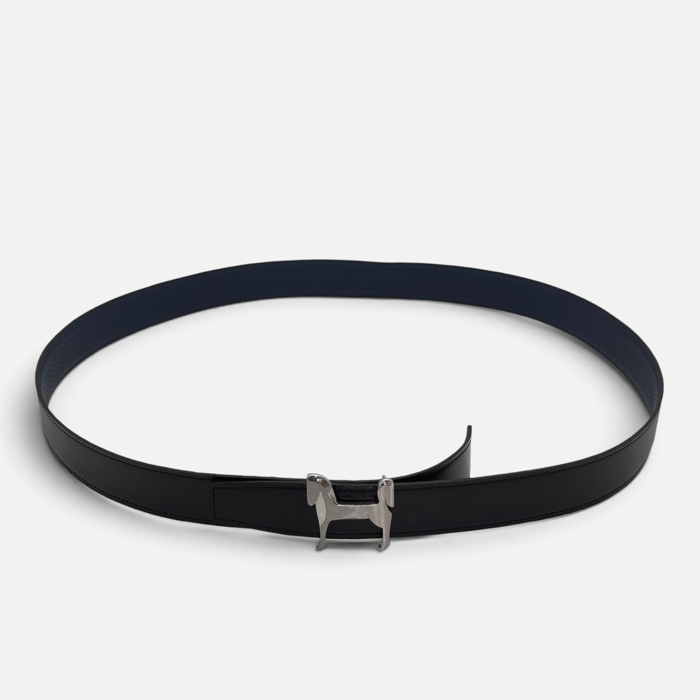 Fibbia da cintura Panache e pelle reversibile per cintura 32 mm taglia 110