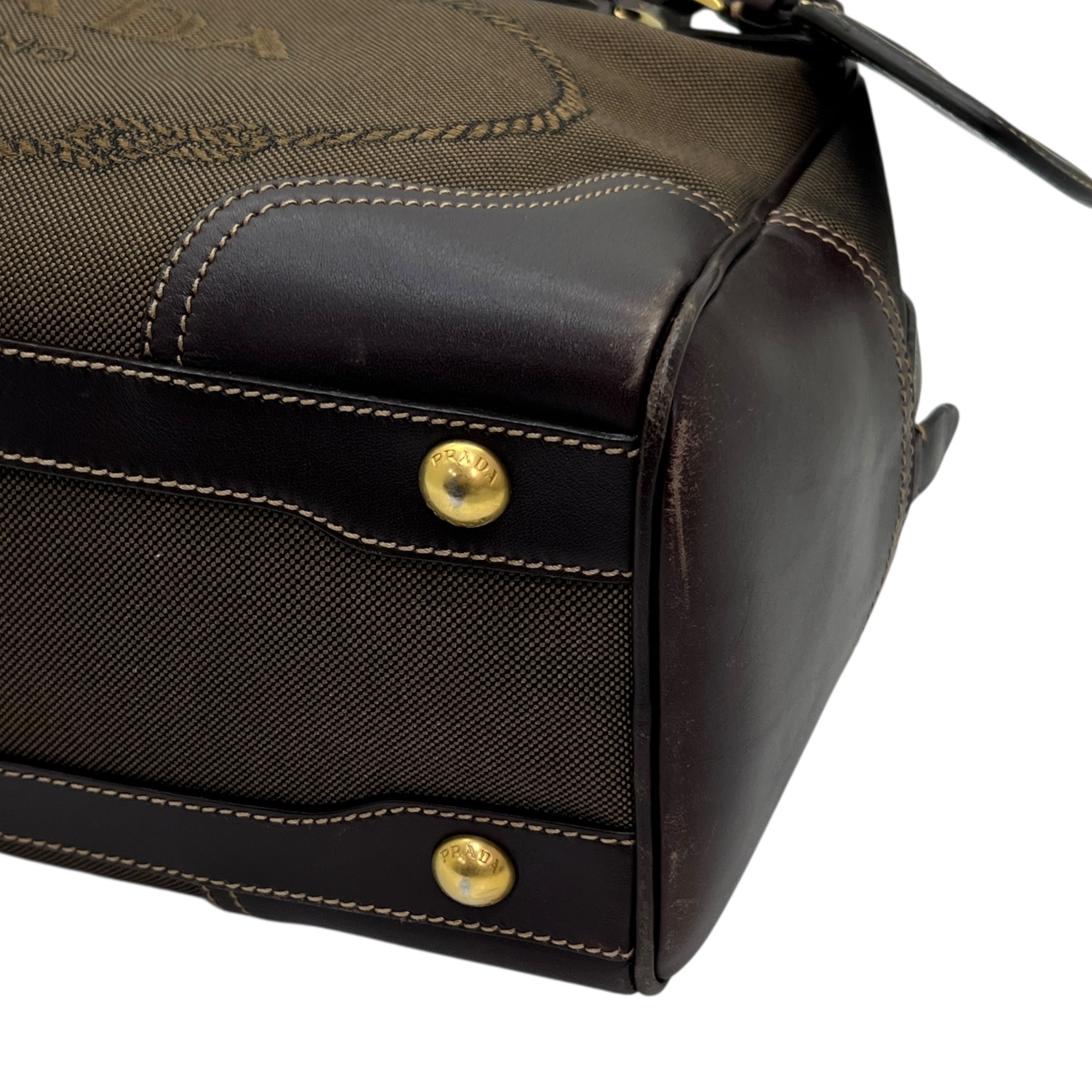 Borsa a spalla in tessuto e pelle