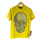 PHILIPP PLEIN SKULL STRASS TSHIRT TG. M GIALLA