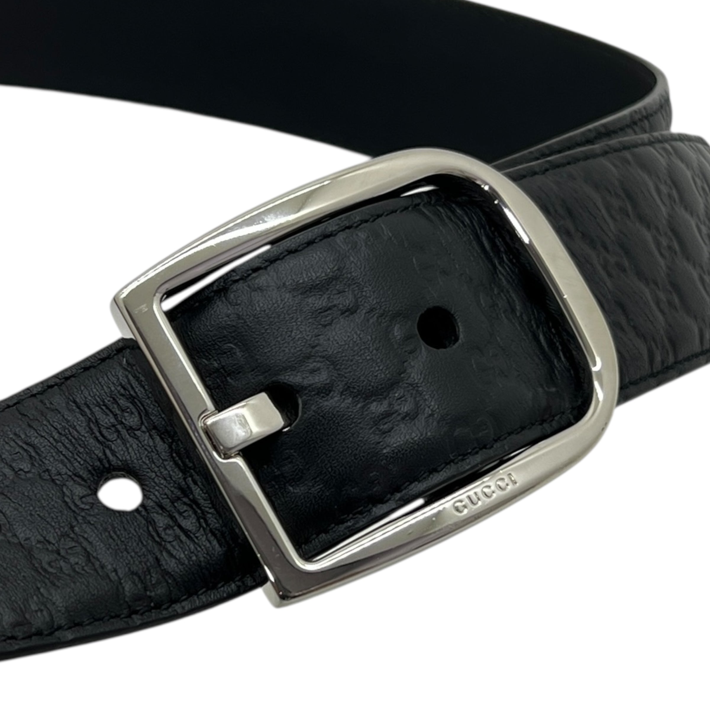 Cintura in pelle Guccissima nera taglia 95