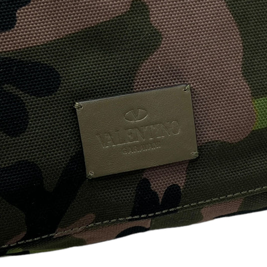 VALENTINO GARAVANI TOTE BAG MARIPOSA IN CAMOUFLAGE FABRIC AND LEATHER