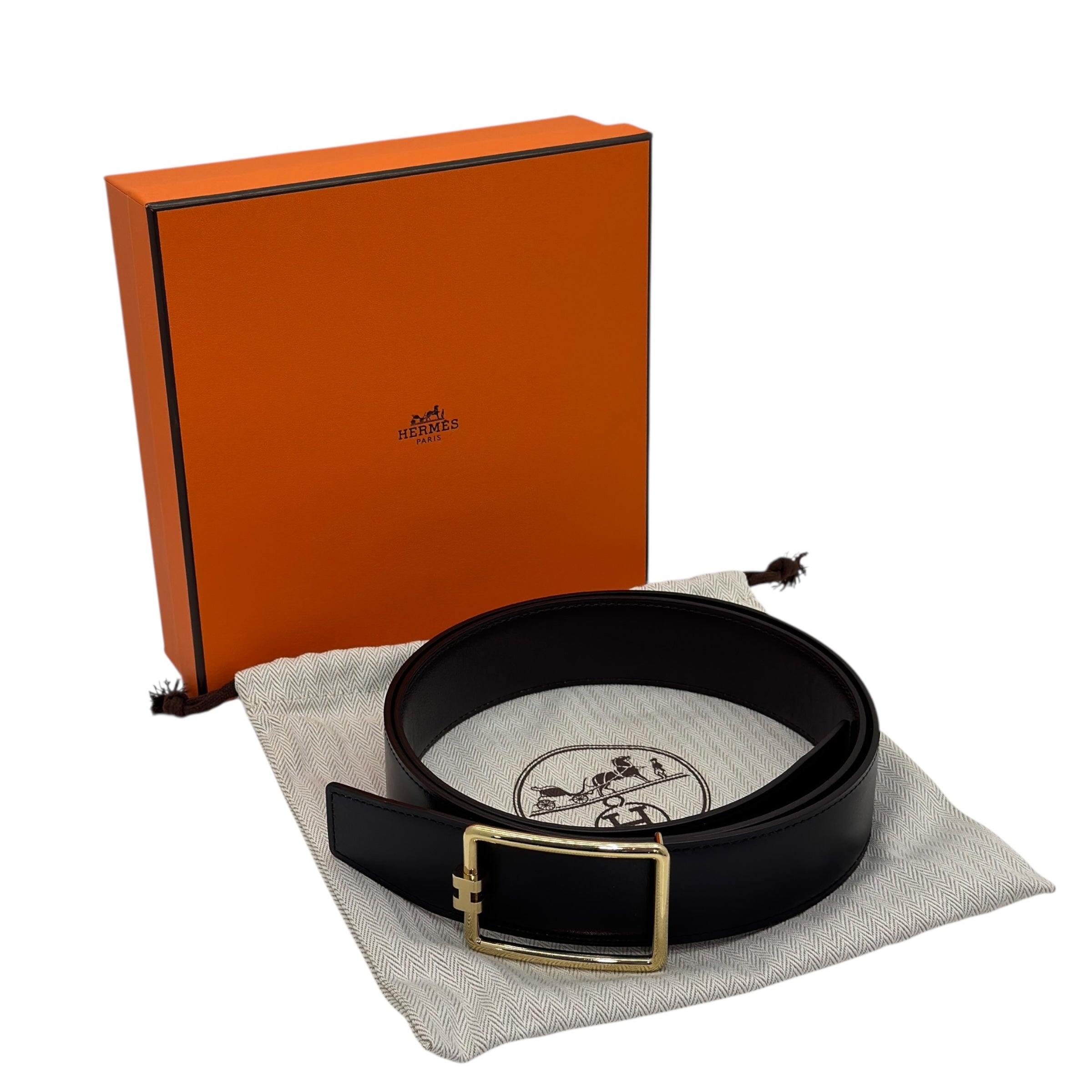 Fibbia da cintura Tube H & Pelle reversibile per cintura 38 mm taglia 105