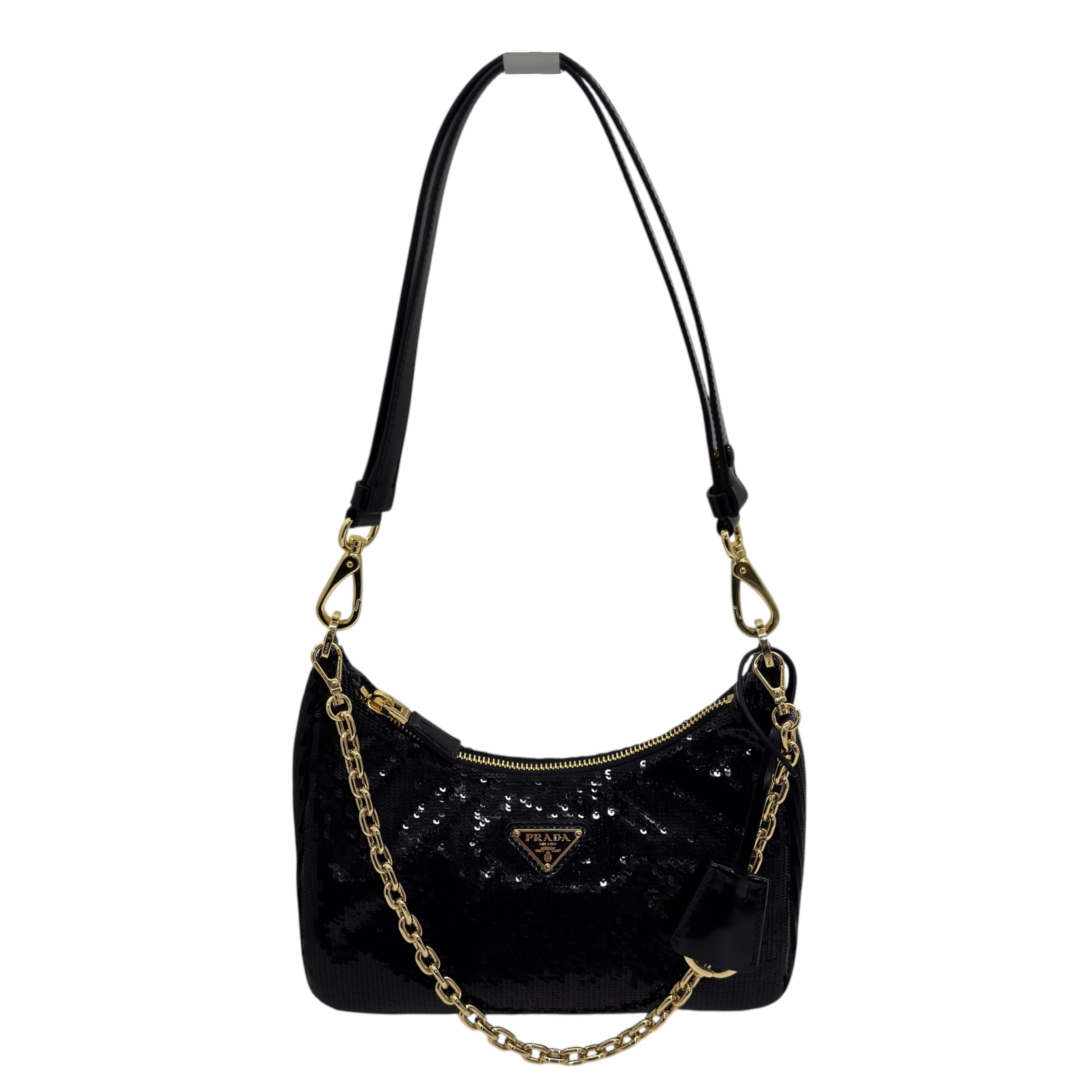 Borsa Prada Re-Edition in pelle con paillettes