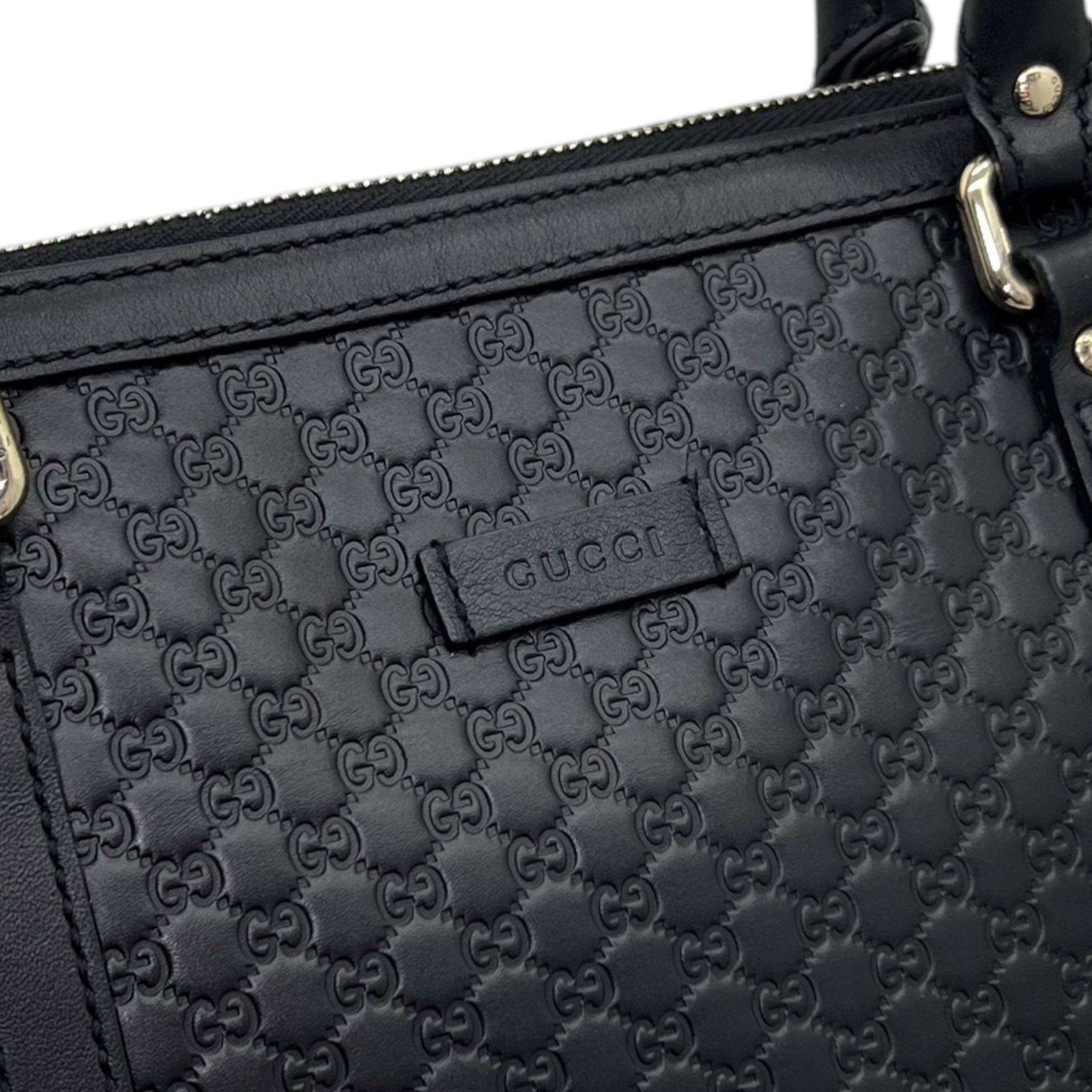 GUCCI TOTE BAG IN PELLE MICROGUCCISSIMA NERA