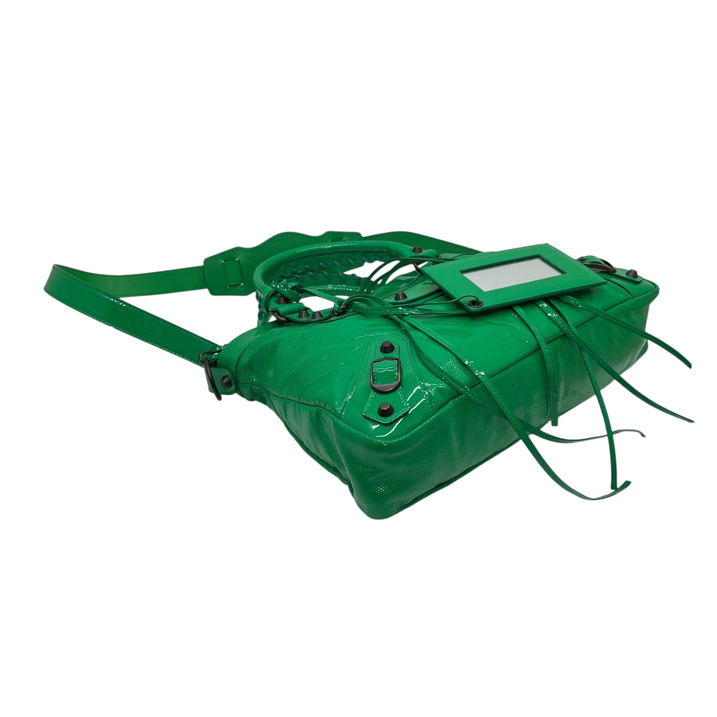 Balenciaga City in vernis verde