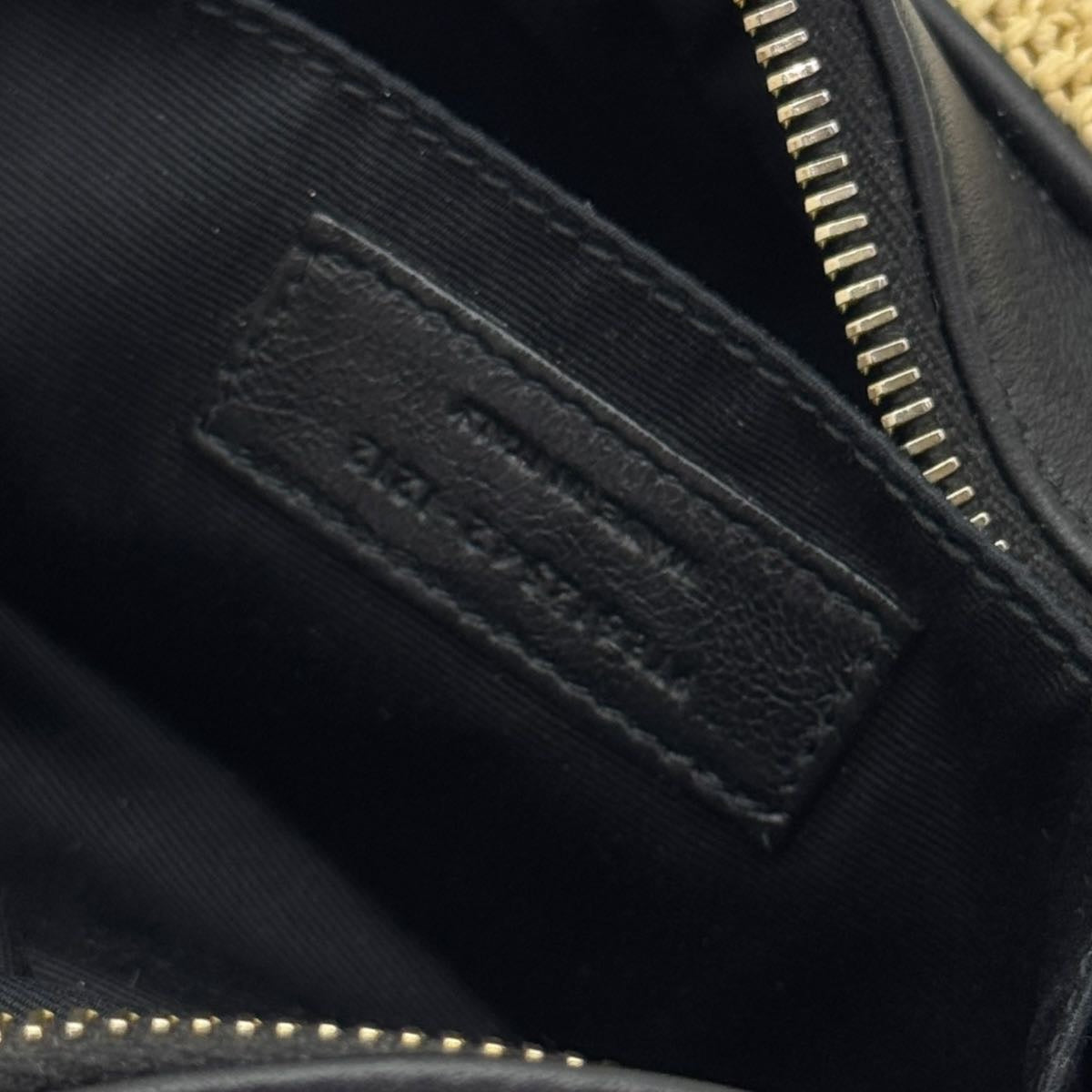Camera Bag Lou in raffia e pelle