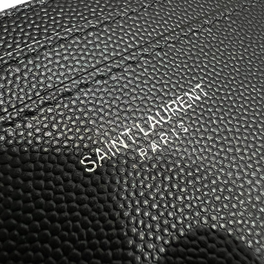 SAINT LAURENT PORTA CARTE IN PELLE A TEXTURE